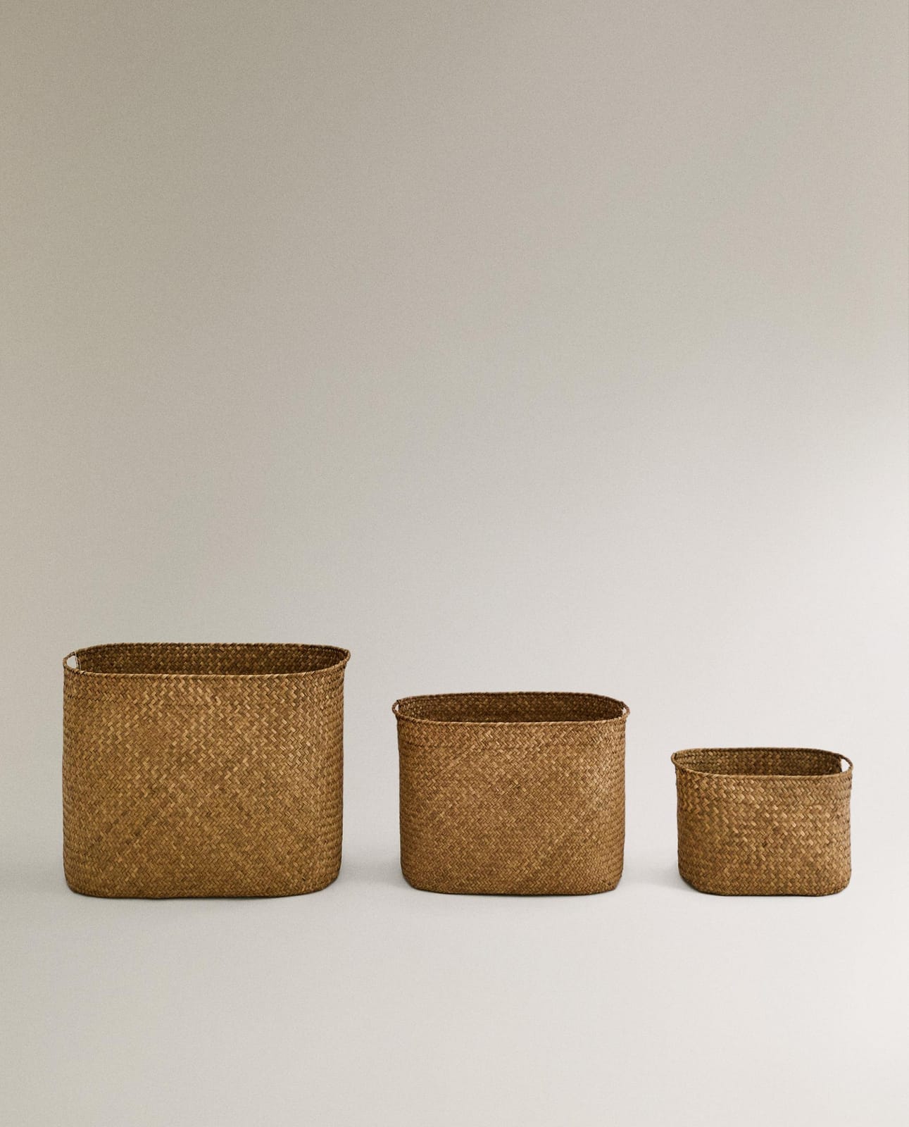 Корзина для хранения ZARA HOME овальная корзина с ручками светло-бежевый 20 x 35 x 19 cm