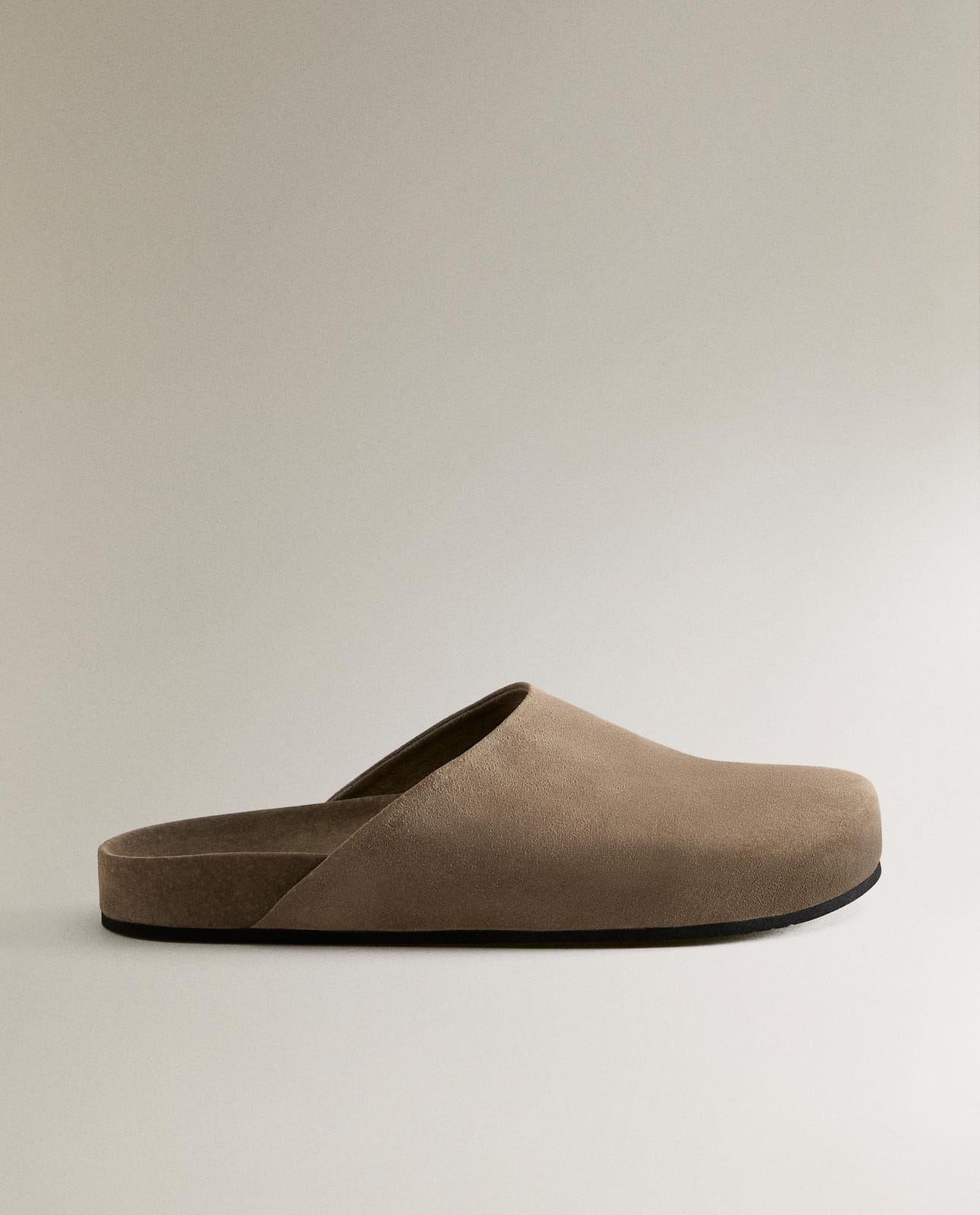 Тапочки ZARA HOME минималистичные мюли из кожи зеленый 36