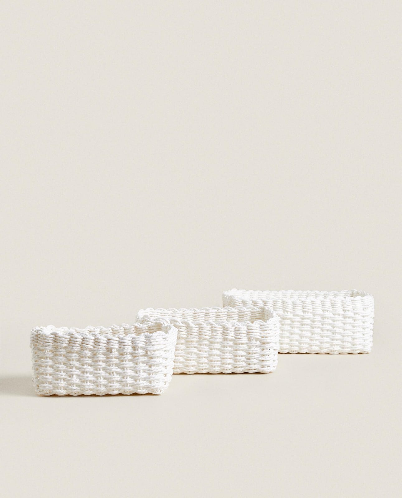Корзина для хранения ZARA HOME плетеная корзина из бумаги BIAŁY 12 x 31 x 22 cm