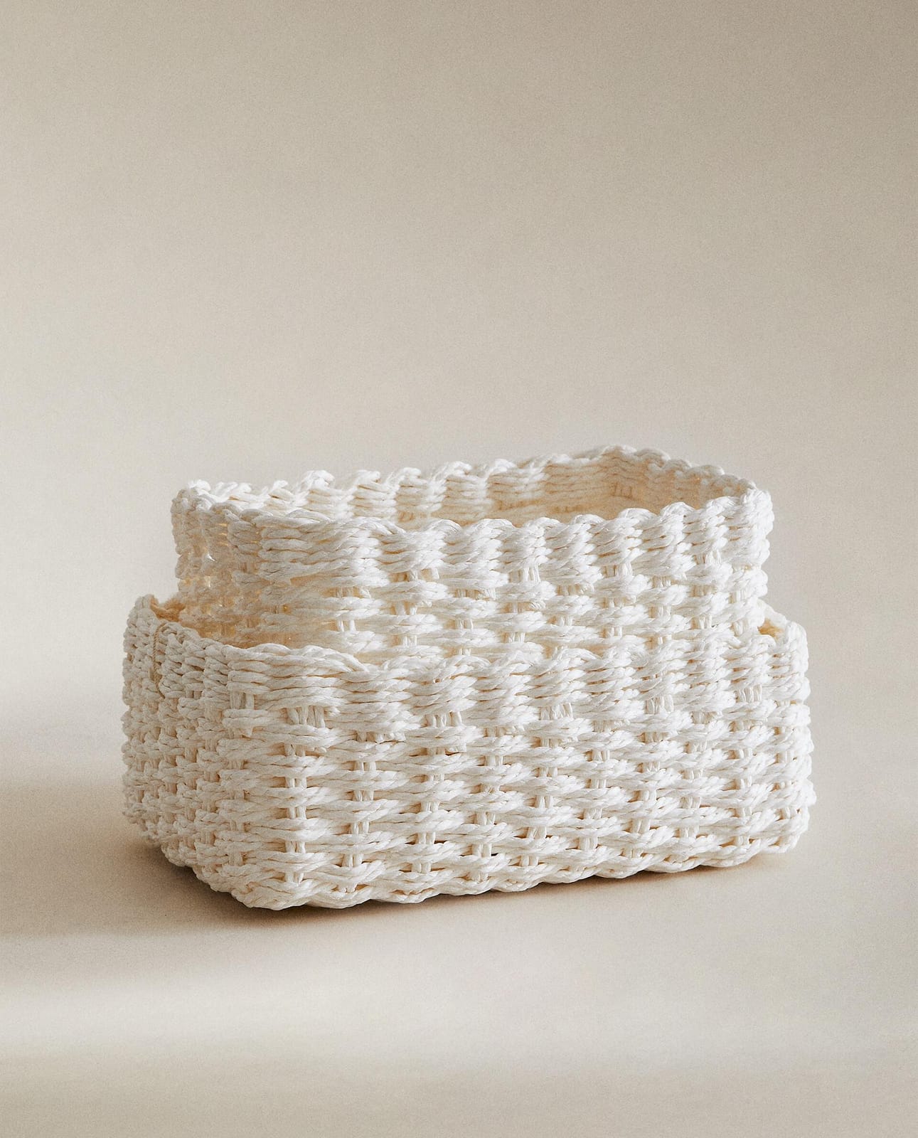 ZARA HOME ПЛЕТЕНАЯ БУМАЖНАЯ КОРЗИНКА ракурс 10