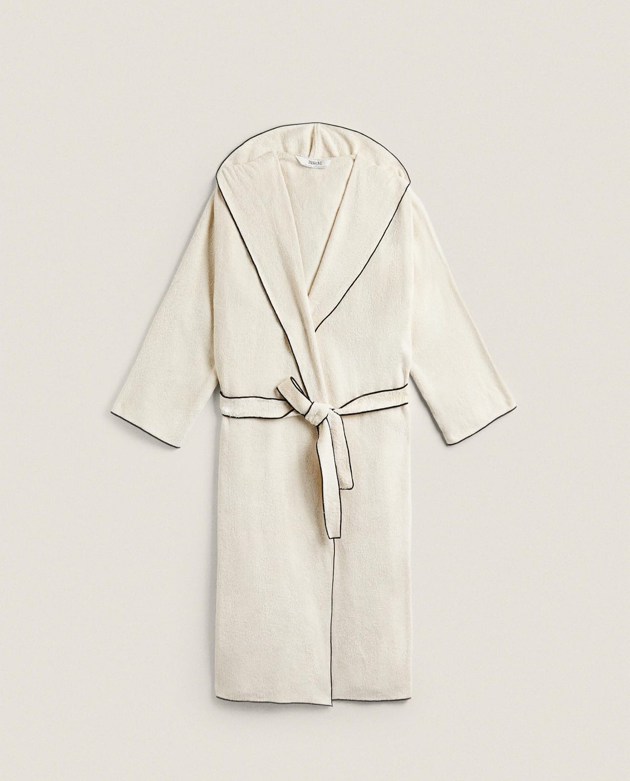 ZARA HOME ХЛОПКОВЫЙ ХАЛАТ С ОВЕРЛОКОМ (ПЛОТНОСТЬ 320 Г/М²) ракурс 11