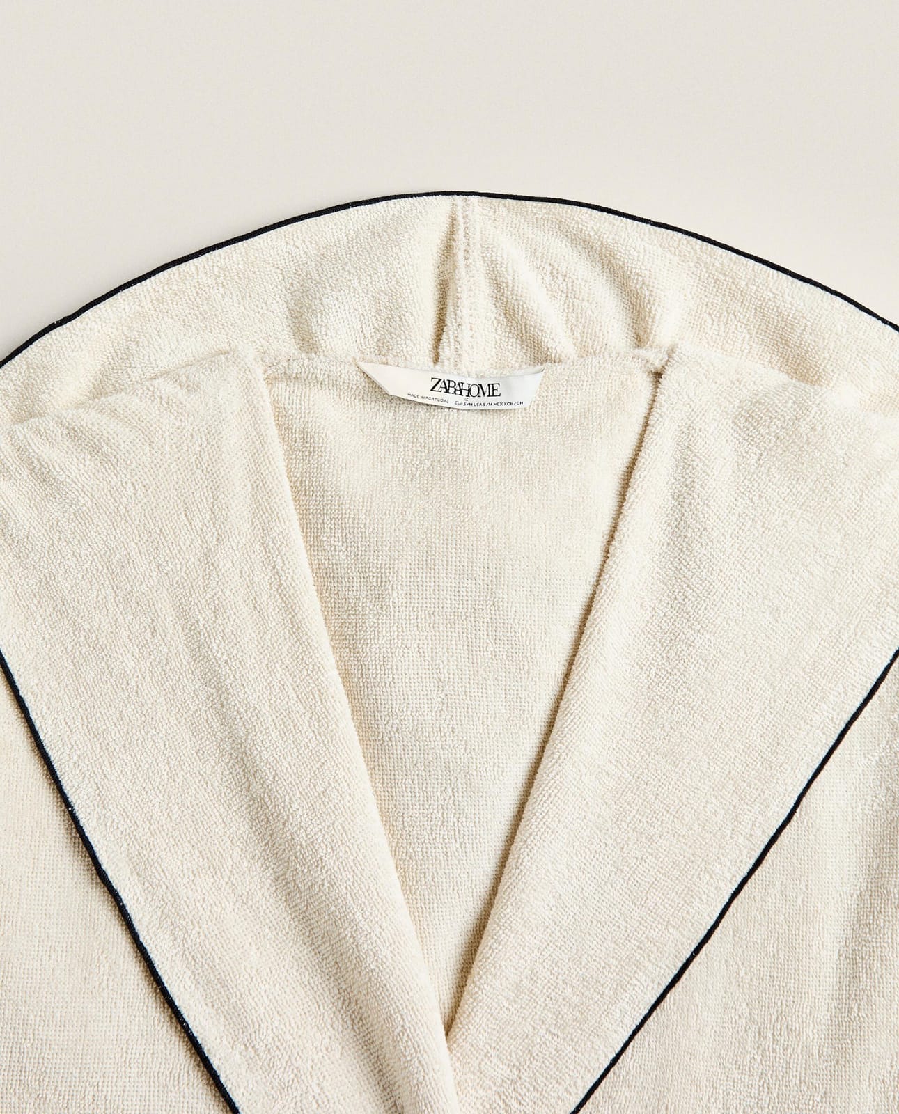 ZARA HOME ХЛОПКОВЫЙ ХАЛАТ С ОВЕРЛОКОМ (ПЛОТНОСТЬ 320 Г/М²) ракурс 10