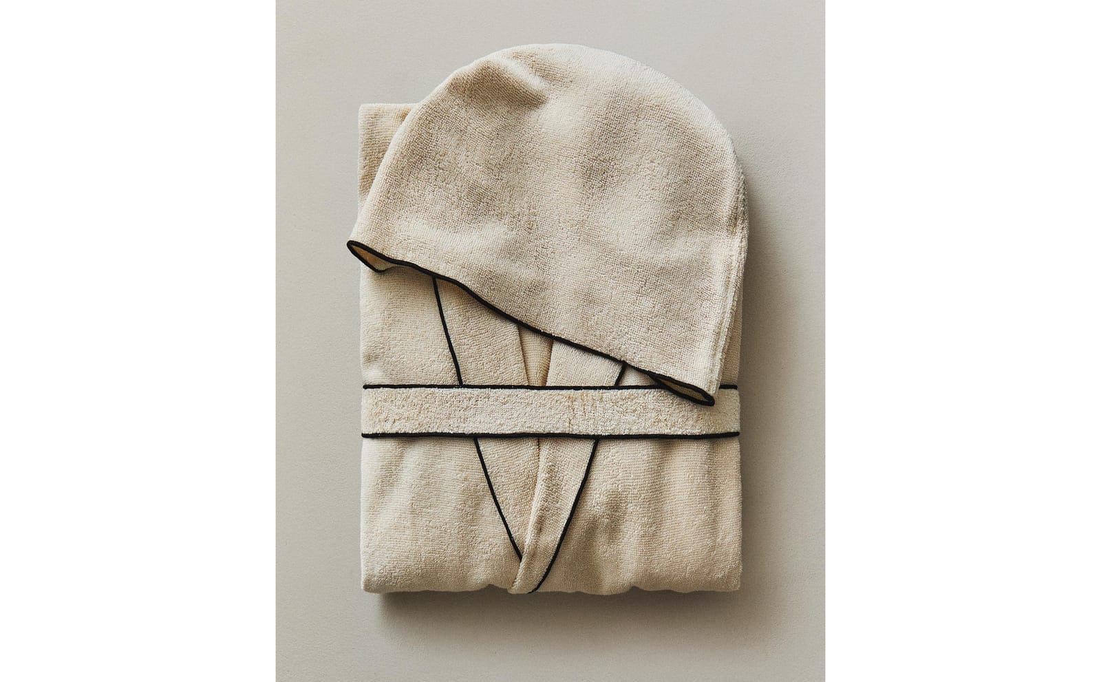ZARA HOME ХЛОПКОВЫЙ ХАЛАТ С ОВЕРЛОКОМ (ПЛОТНОСТЬ 320 Г/М²) ракурс 7