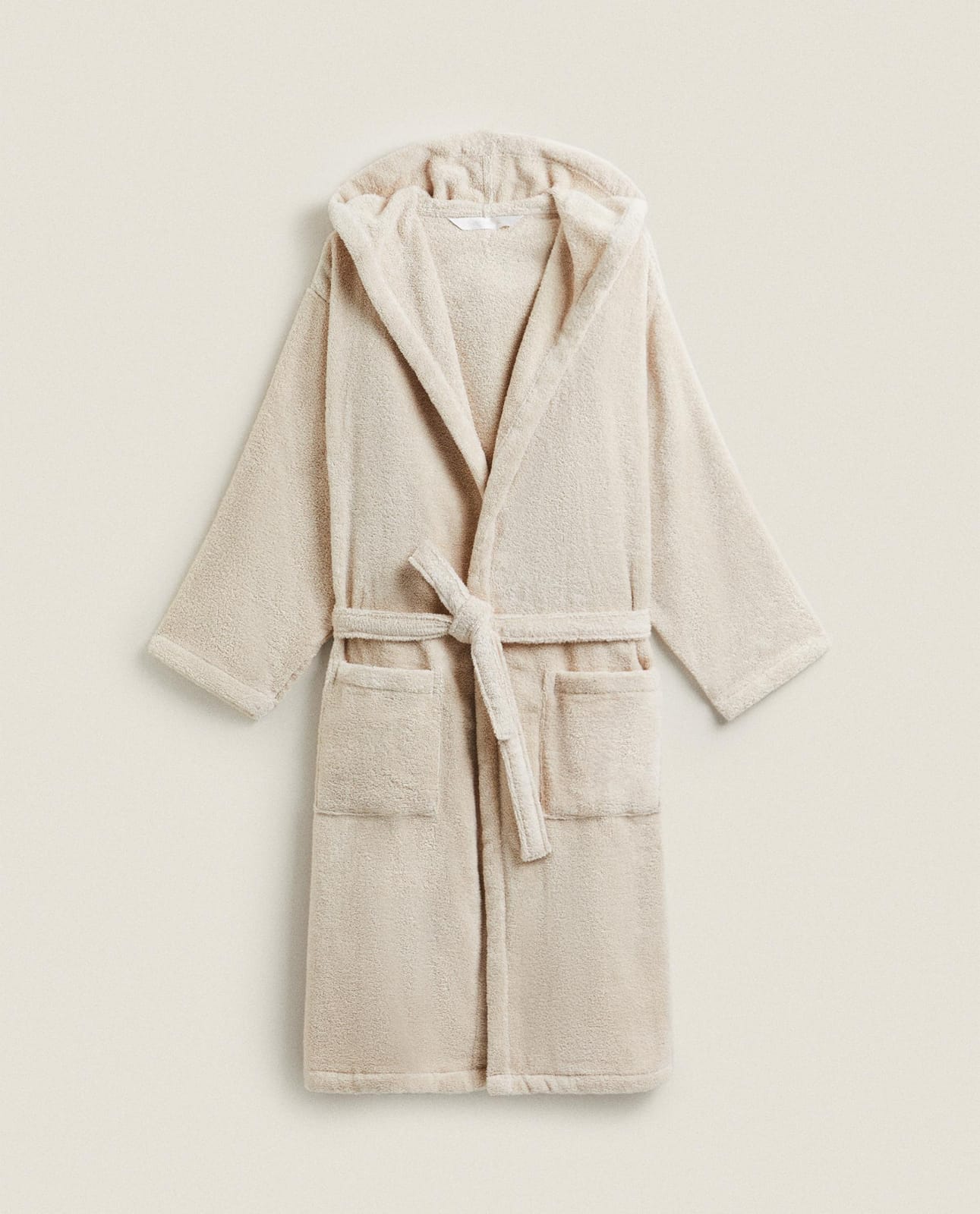 Халат ZARA HOME очень мягкий с капюшоном (380 G/M²) PIASKOWY L/XL