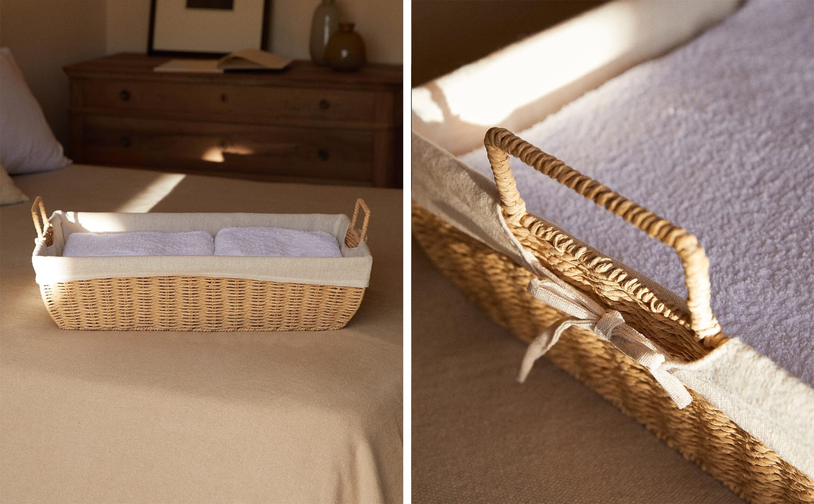 ZARA HOME КОРЗИНА ДЛЯ ГЛАЖКИ С ХЛОПКОВОЙ ПОДКЛАДКОЙ ракурс 10
