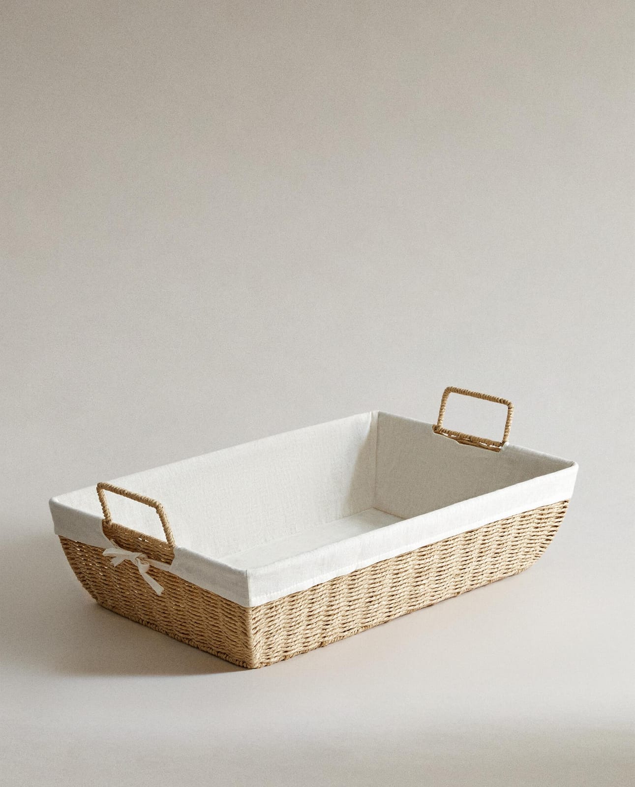 ZARA HOME КОРЗИНА ДЛЯ ГЛАЖКИ С ХЛОПКОВОЙ ПОДКЛАДКОЙ ракурс 11