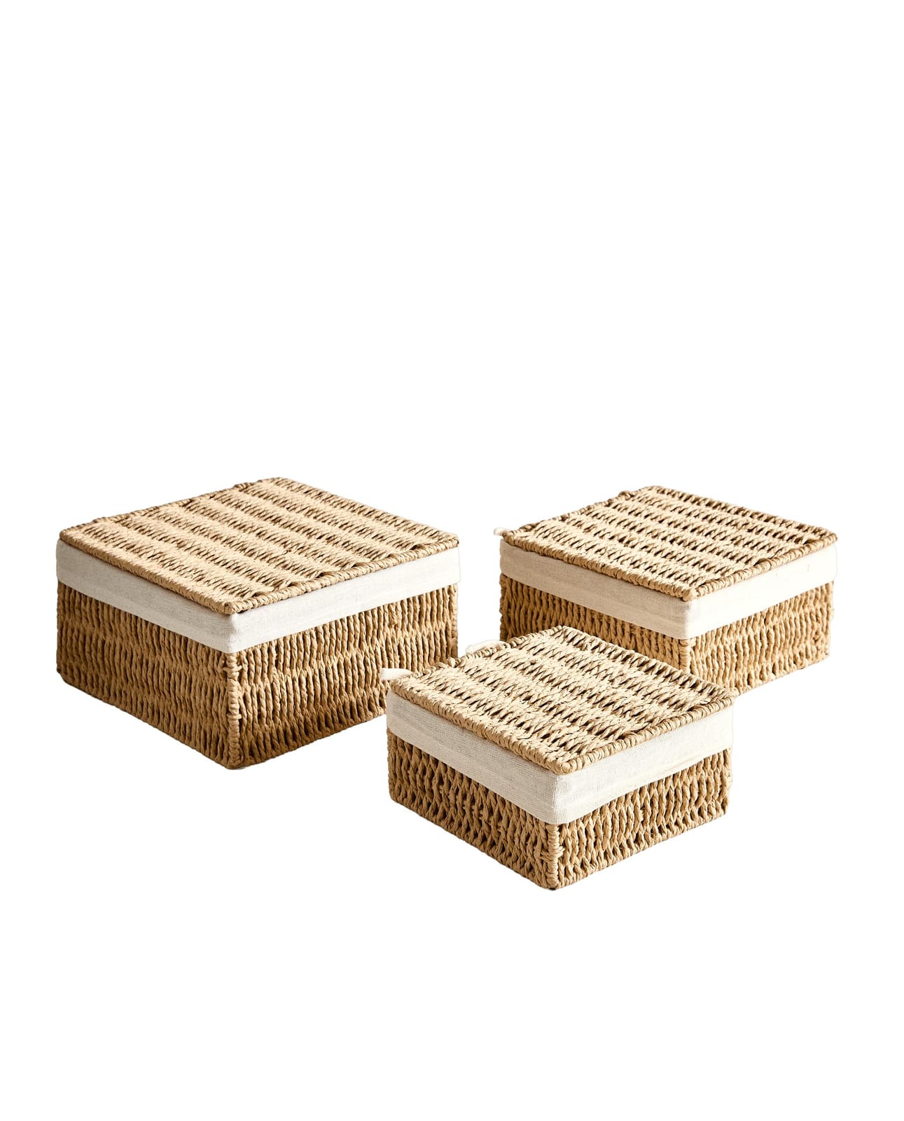 ZARA HOME КОРЗИНА С КРЫШКОЙ И ХЛОПКОВОЙ ПОДКЛАДКОЙ ракурс 10