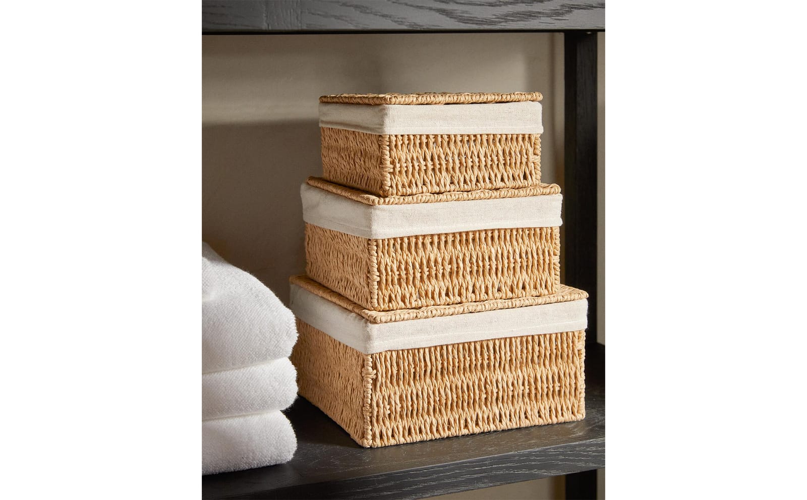 ZARA HOME КОРЗИНА С КРЫШКОЙ И ХЛОПКОВОЙ ПОДКЛАДКОЙ ракурс 6