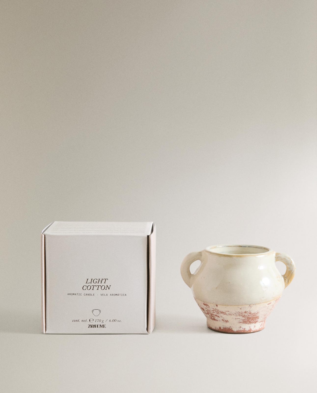 Свеча ZARA HOME (170 G) АРОМАТИЧЕСКАЯ СВЕЧА LIGHT COTTON BIAŁY 10 x 10 x 10 cm