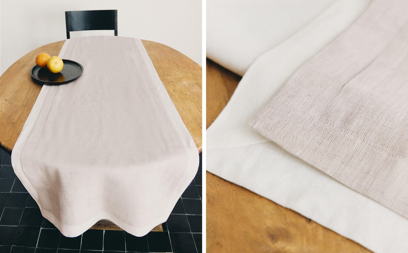 ZARA HOME ДВУХСЛОЙНАЯ ЛЬНЯНАЯ СКАТЕРТЬ-ДОРОЖКА ракурс 7