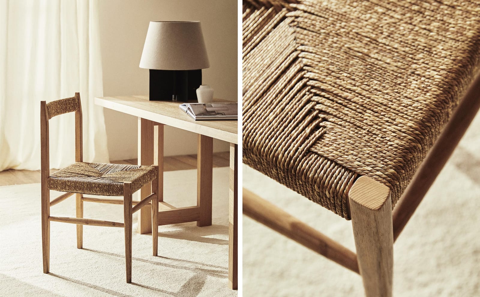 ZARA HOME KRZESŁO DREWNO JESIONOWE ракурс 6