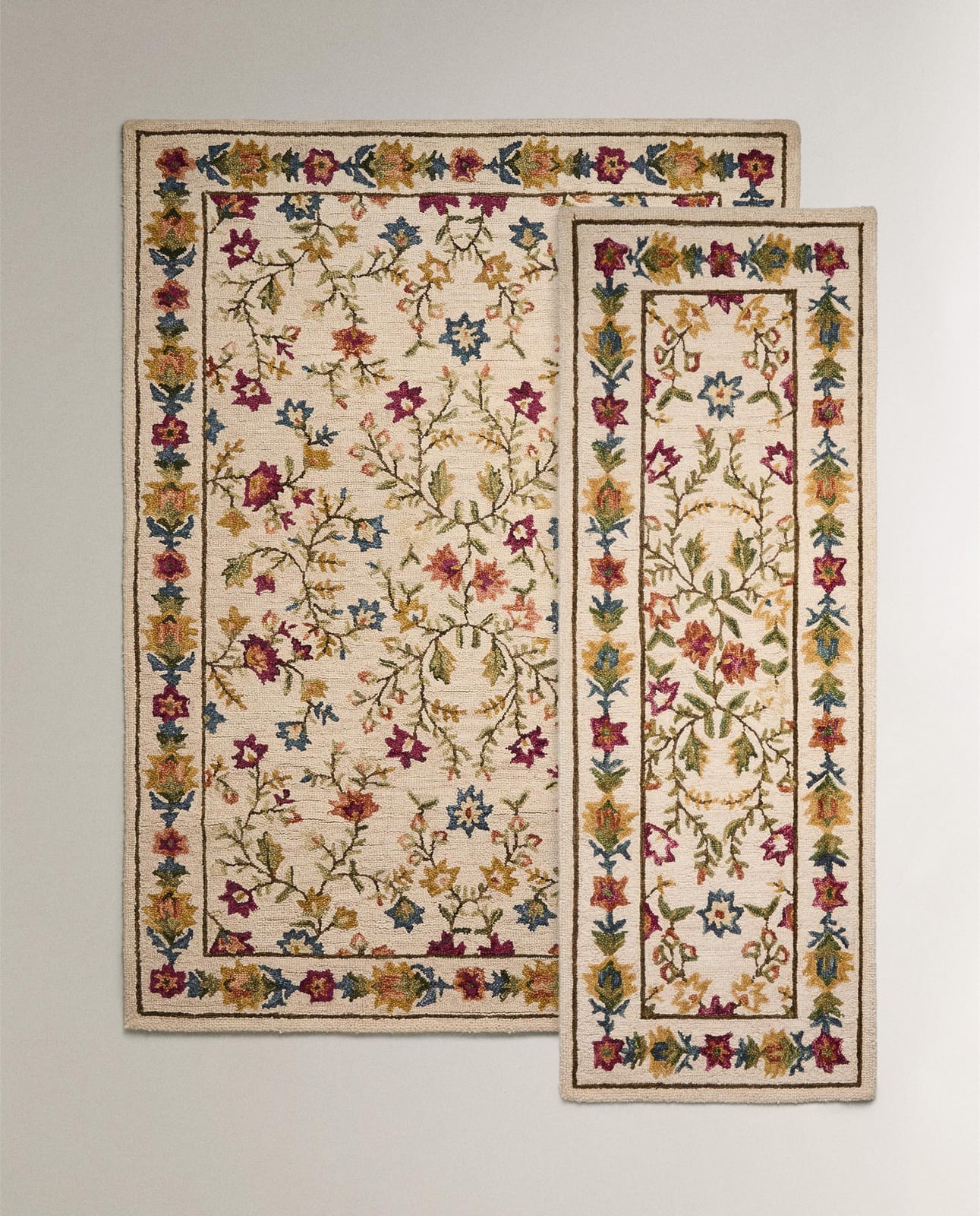 Ковер ZARA HOME шерстяной ковер с цветами WIELOKOLOROWY 70 x 200 см