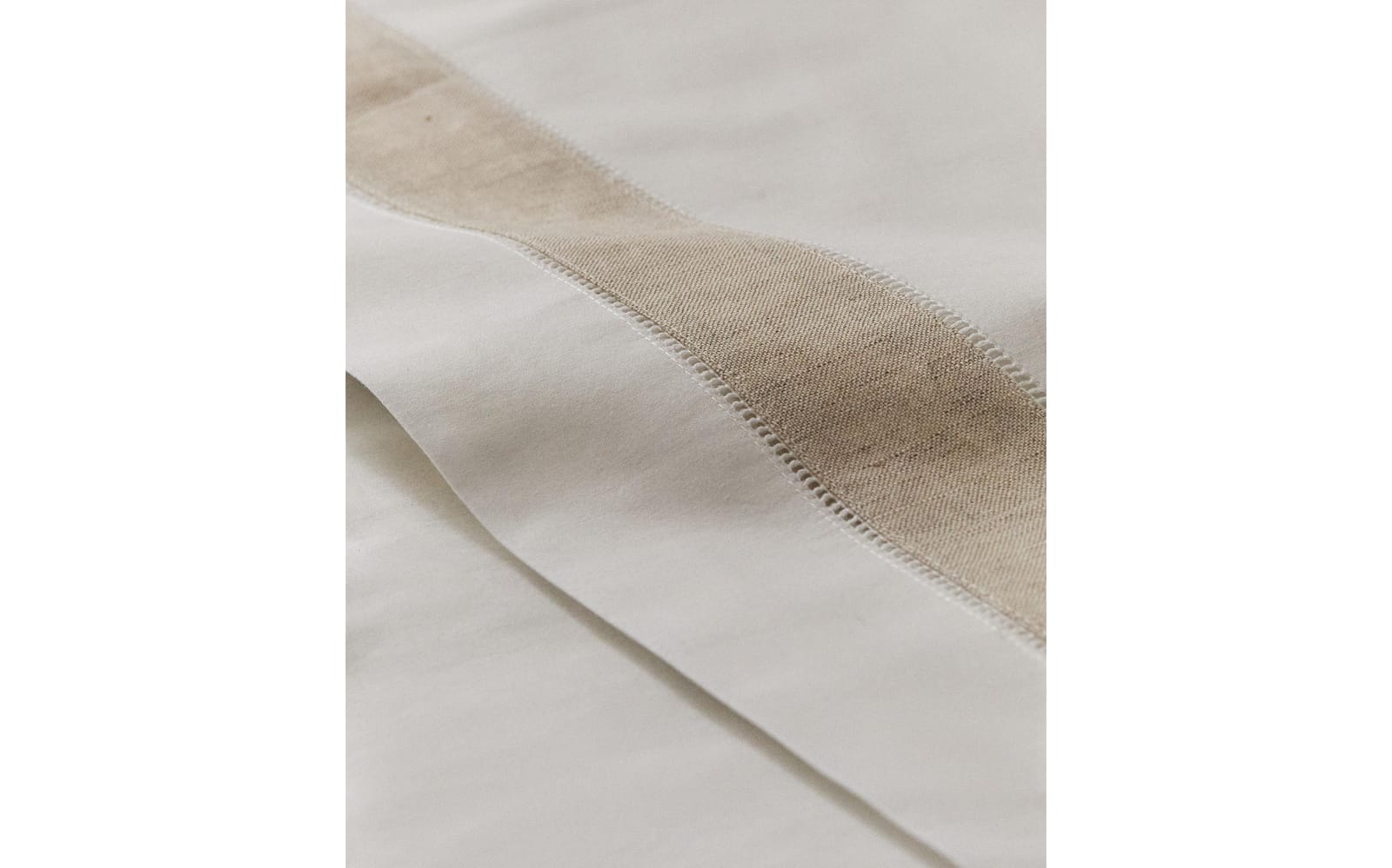 ZARA HOME Простыня без резинки из хлопка с льняной окантовкой ракурс 8