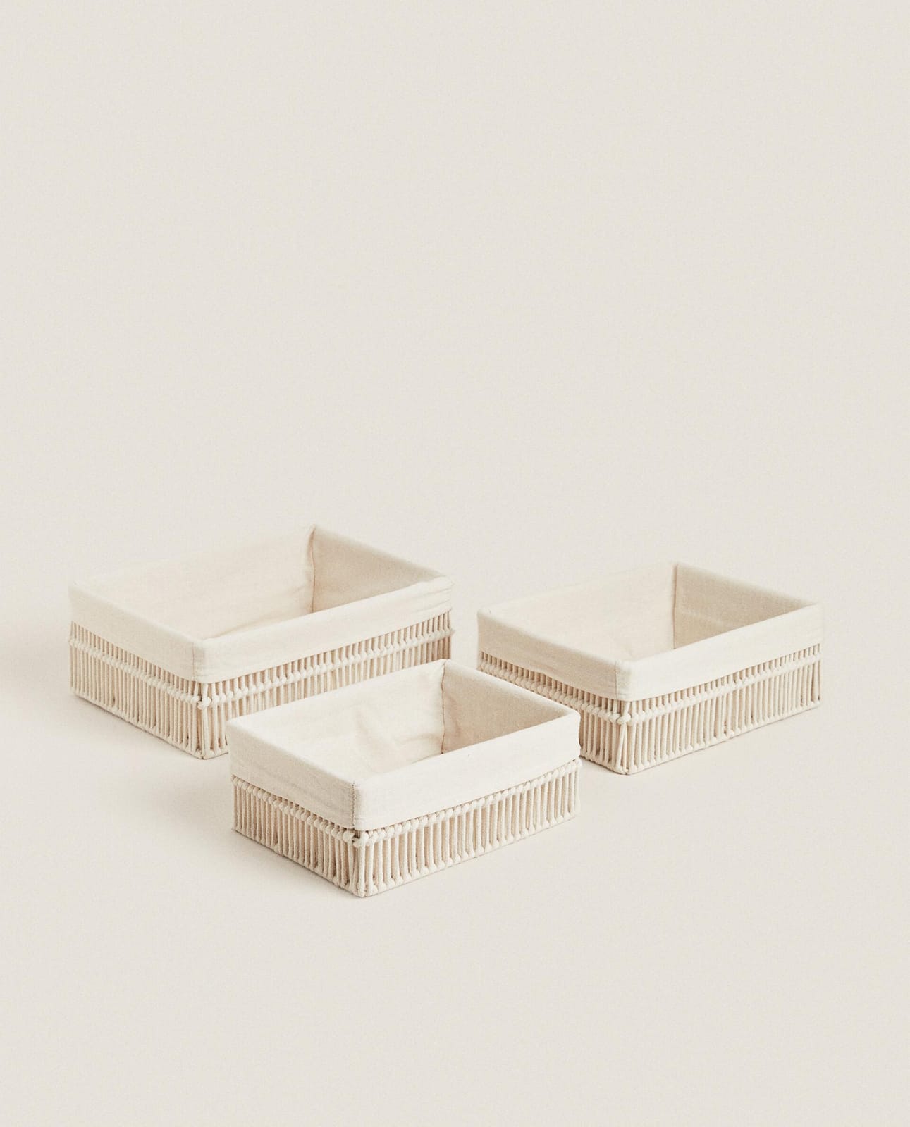 ZARA HOME ПРЯМОУГОЛЬНАЯ КОРЗИНА С ХЛОПКОВОЙ ПОДКЛАДКОЙ ракурс 7