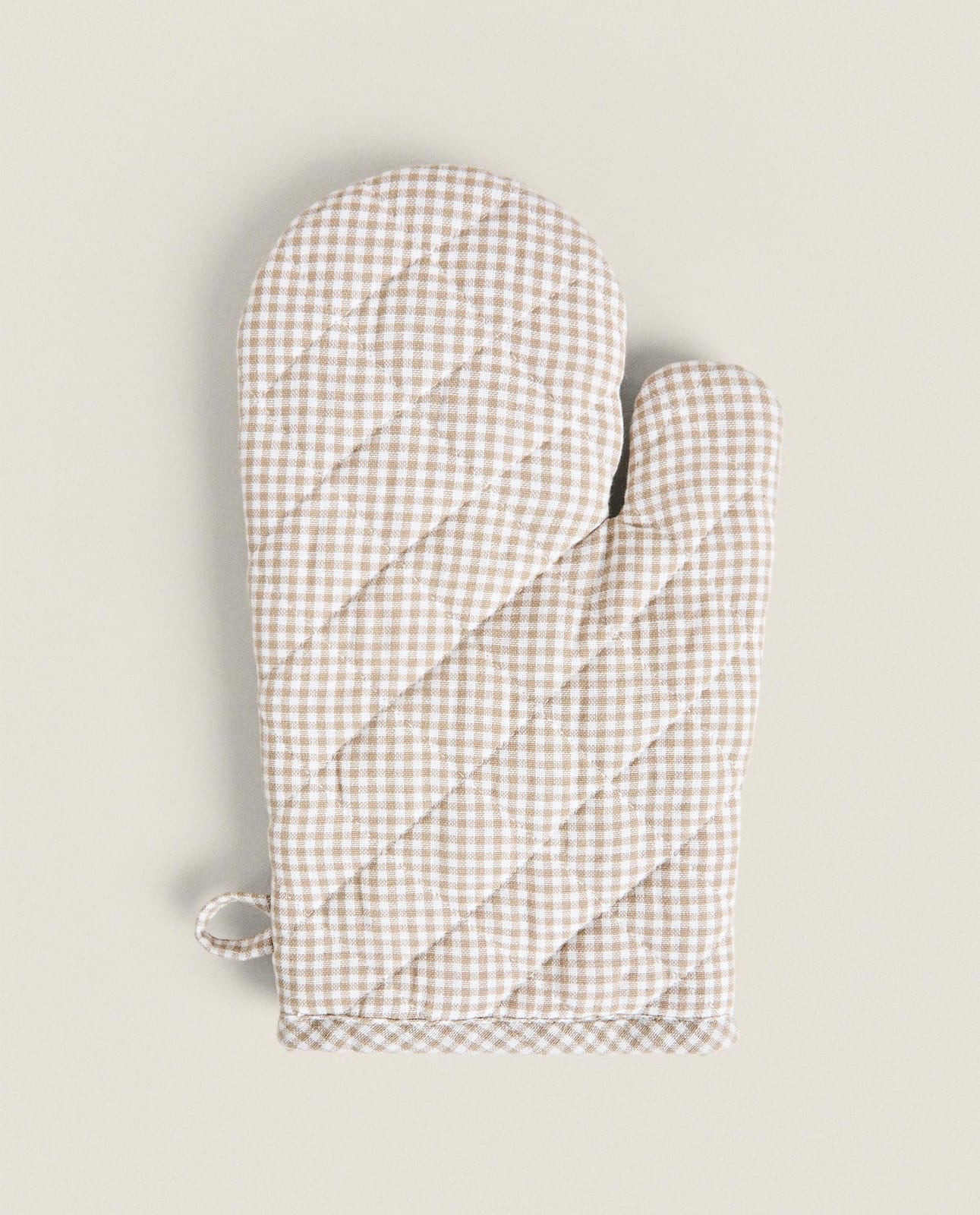 Перчатки ZARA HOME кухонная рукавица в клетку VICHY бежевый 30 x 19 x 30 cm
