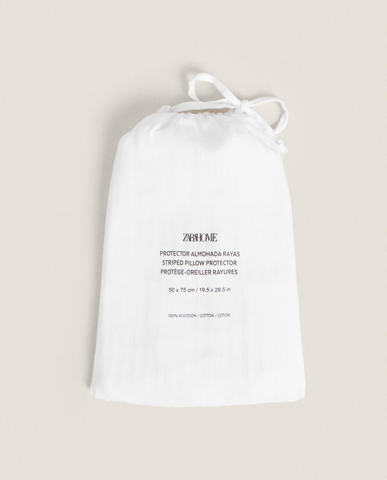 ZARA HOME ХЛОПКОВАЯ НАВОЛОЧКА В ПОЛОСКУ ракурс 5