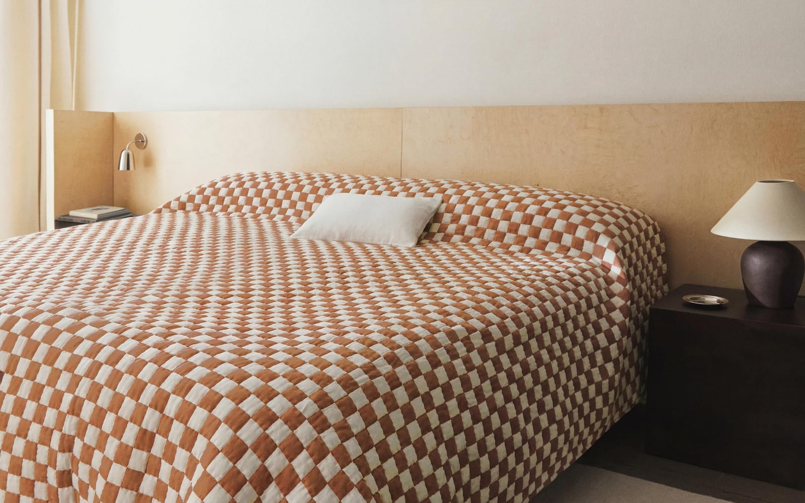 ZARA HOME Хлопковое покрывало в клетку ракурс 7