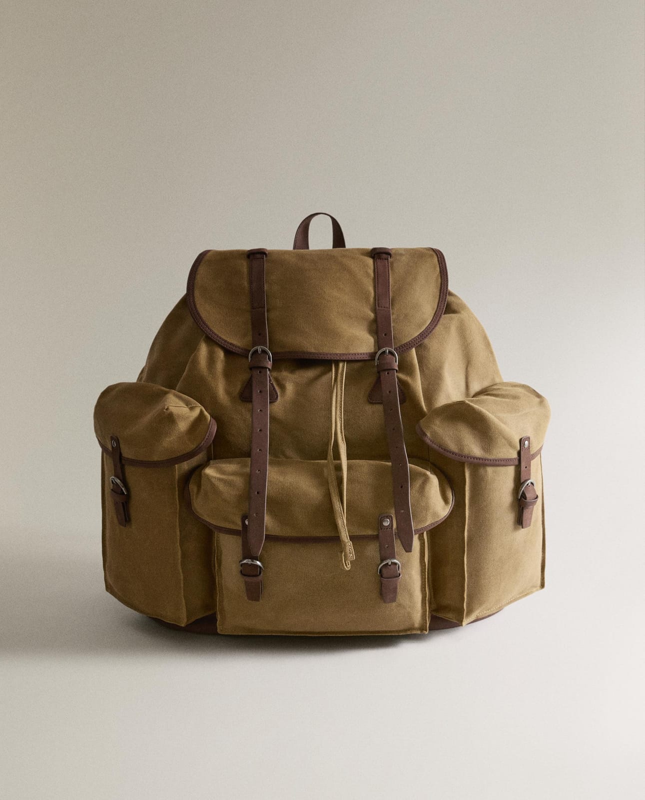 Рюкзак ZARA HOME ИЗ ХЛОПКА И КОЖИ WIELOKOLOROWY 47 x 45 x 15 cm