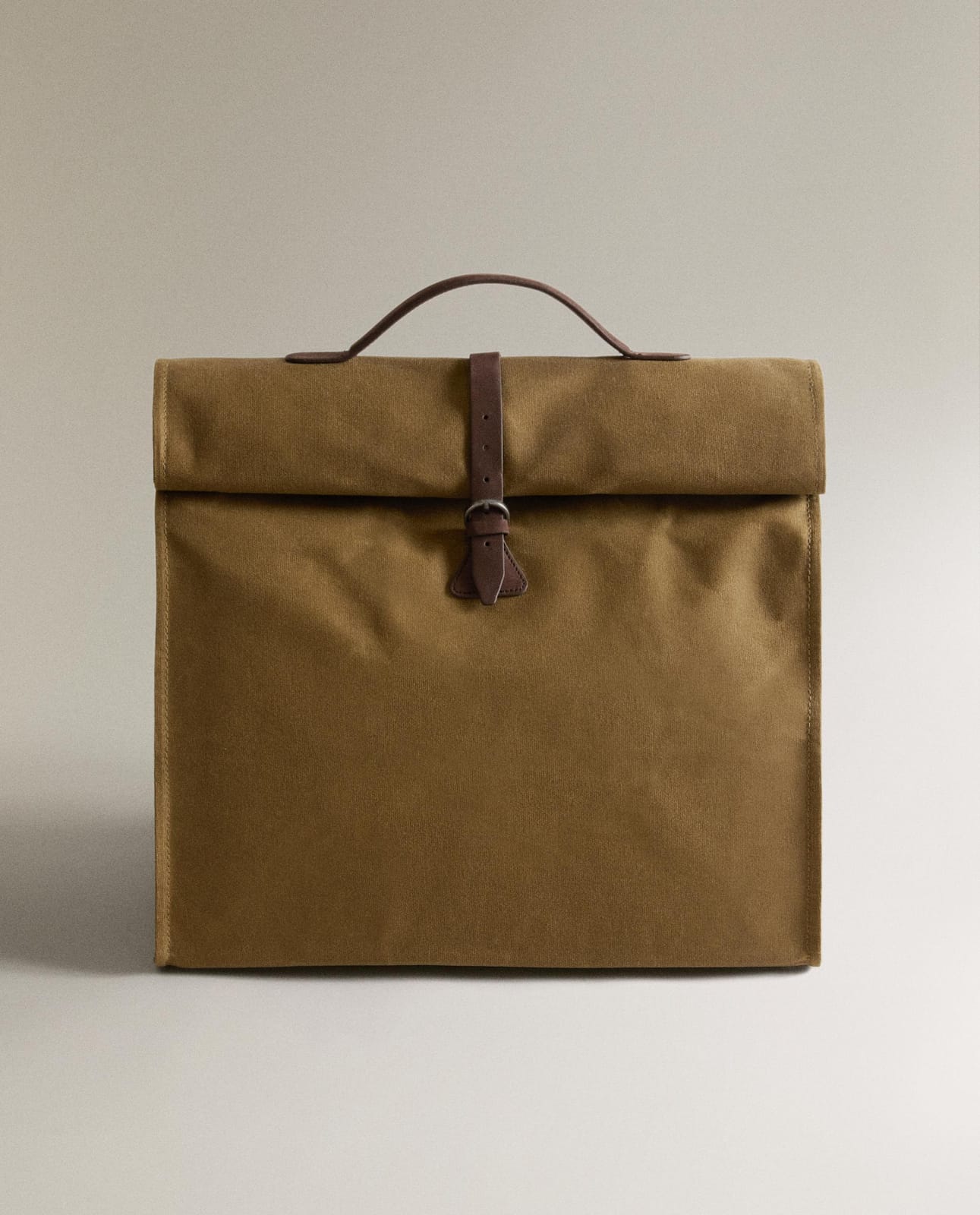 Термосумка ZARA HOME ХЛОПКОВАЯ ТЕРМОСУМКА С КОЖАНЫМИ ДЕТАЛЯМИ WIELOKOLOROWY 45 x 25 x 15 cm