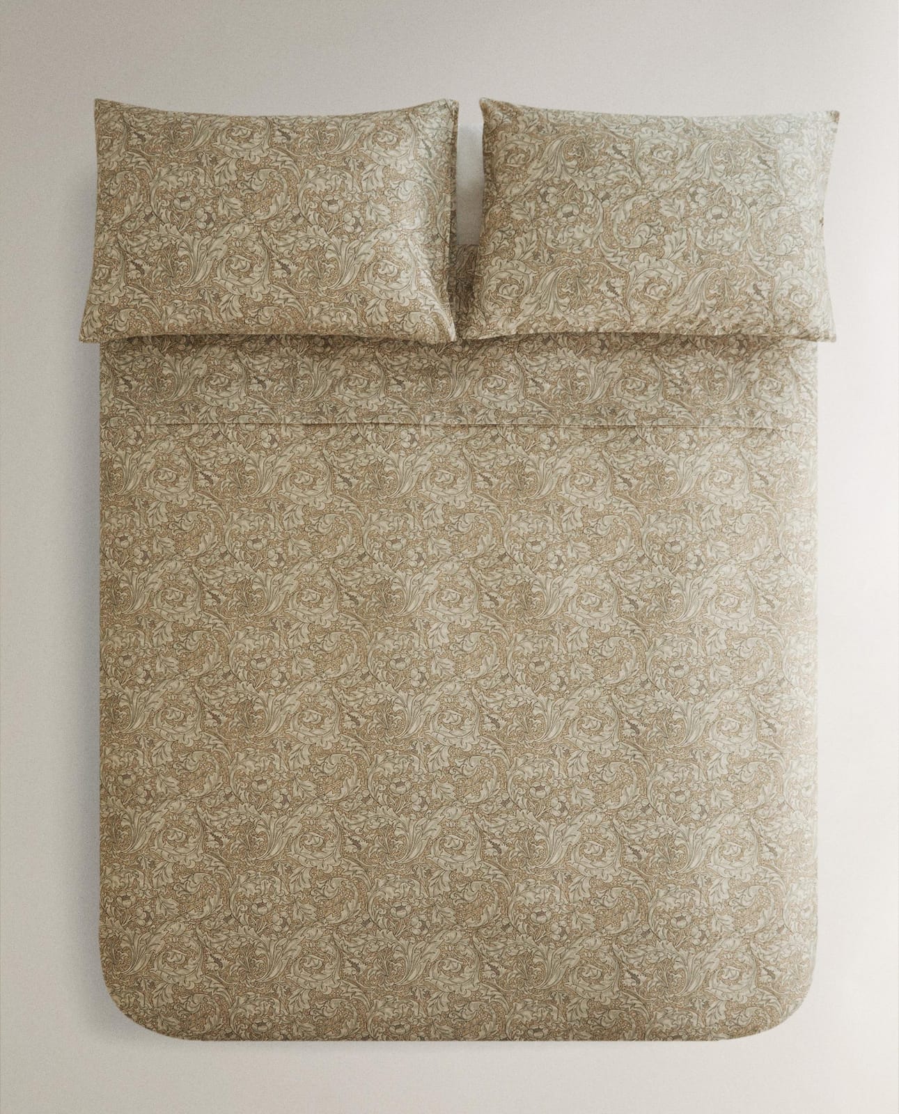Пододеяльник ZARA HOME из хлопкового сатина с цветами Morris & Co. WANILIOWY 200 x 220 cm