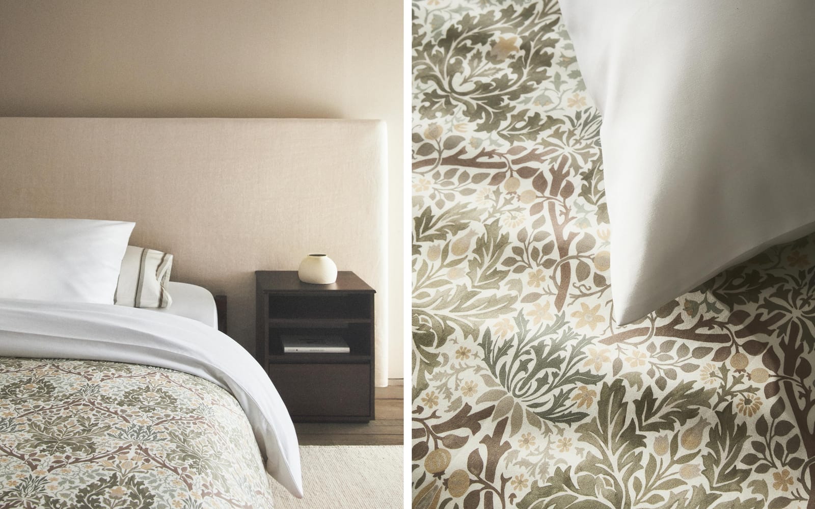 ZARA HOME НАВОЛОЧКА НА ОДЕЯЛО ХЛОПОК САТИН ЛИСТЬЯ MORRIS & CO. ракурс 8