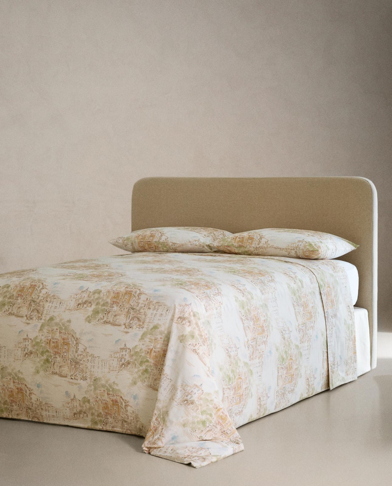 ZARA HOME Хлопковый пододеяльник с пейзажем ракурс 2
