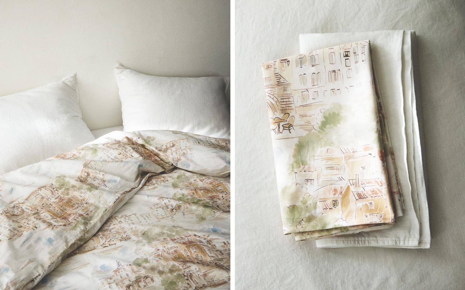 ZARA HOME Хлопковый пододеяльник с пейзажем ракурс 7