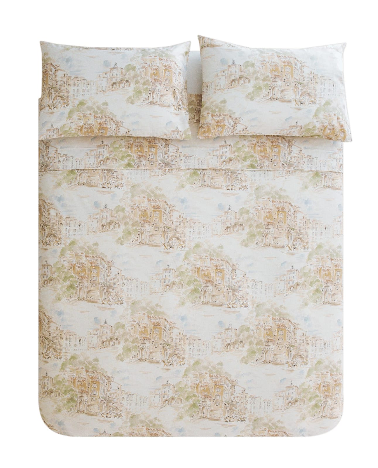 ZARA HOME Хлопковый пододеяльник с пейзажем ракурс 6