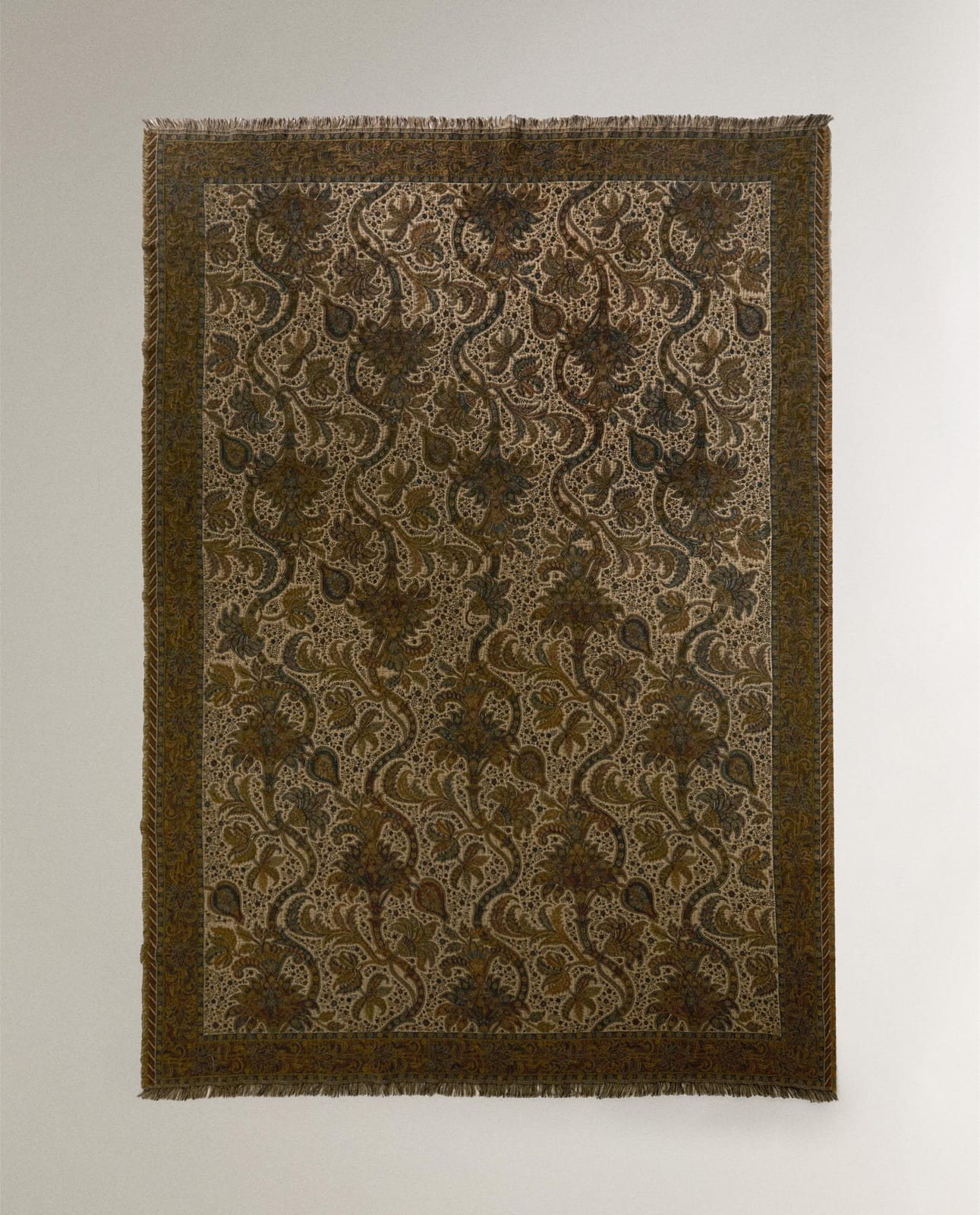 Плед ZARA HOME Пейсли KHAKI 140 x 190 cm