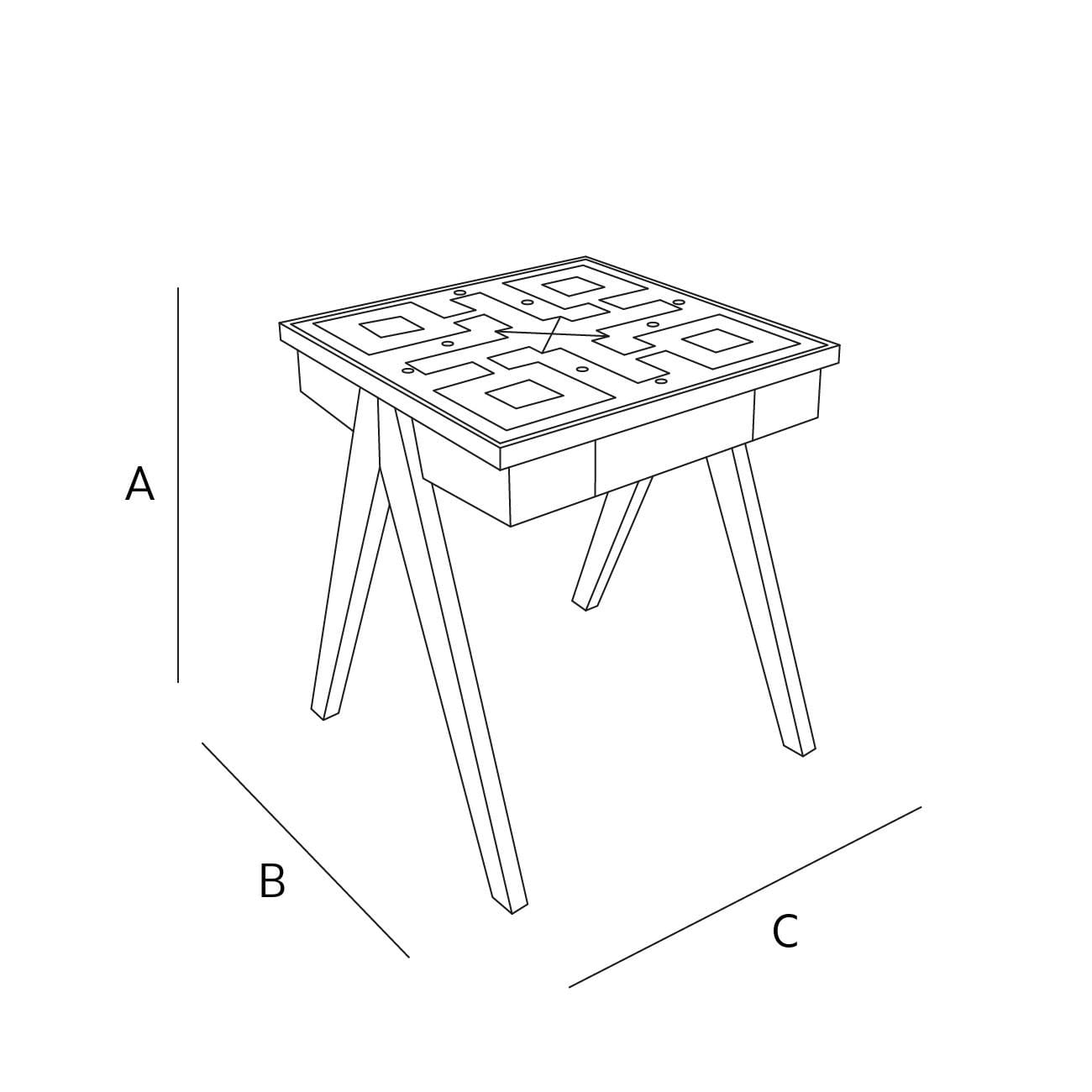 ZARA HOME Приставной столик с мраморной доской для игры в парчис ракурс 6