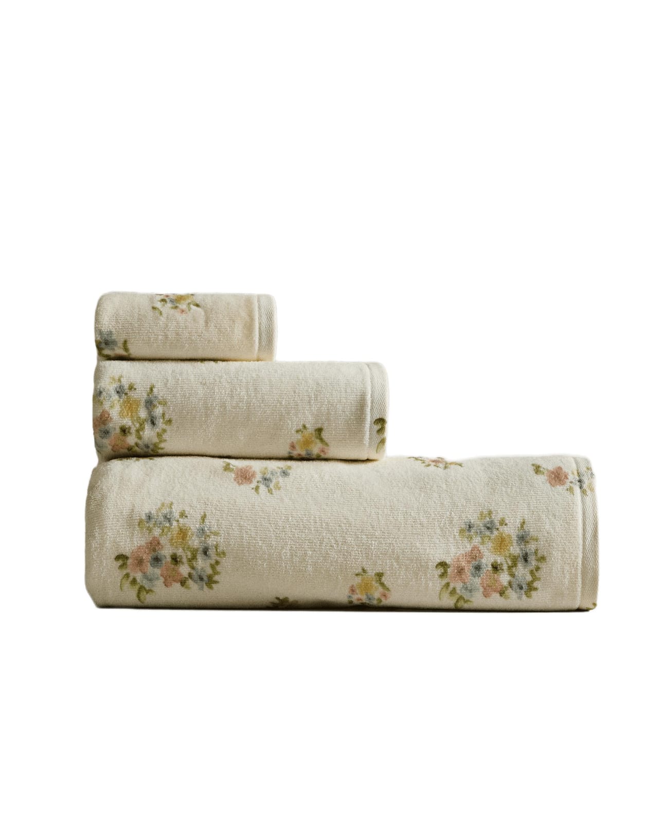 ZARA HOME ПОЛОТЕНЦЕ БАННОЕ ВЕЛЮРОВОЕ С ЦВЕТОЧНЫМ ПРИНТОМ ракурс 4