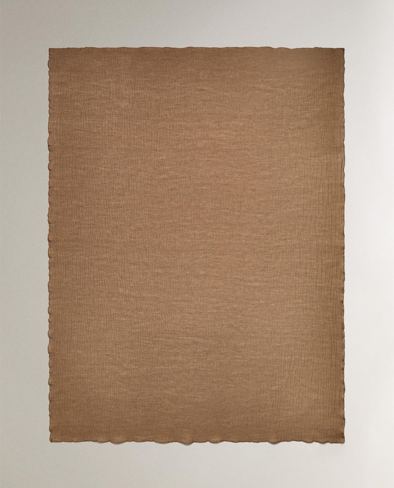 Плед ZARA HOME ДВУСТОРОННИЙ ПЛЕД ХЛОПКОВЫЙ БЕЖЕВЫЙ 220 x 240 см