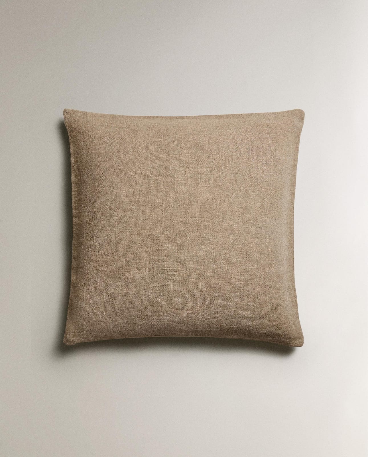 Наволочка декоративная ZARA HOME гладкая наволочка на диванную подушку из стираного льна JASNOBEŻOWY 50 x 50 cm