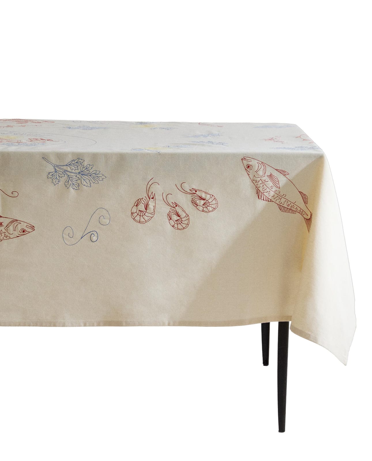ZARA HOME ХЛОПКОВАЯ СКАТЕРТЬ С РЫБАМИ ракурс 4