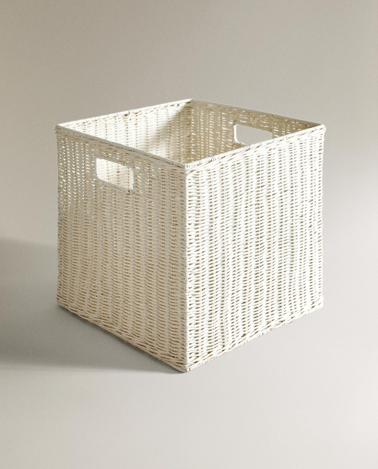 Корзина для хранения ZARA HOME КВАДРАТНАЯ КОРЗИНКА ИЗ РАТТАНА ZŁAMANA BIEL 31 x 31 x 32 см