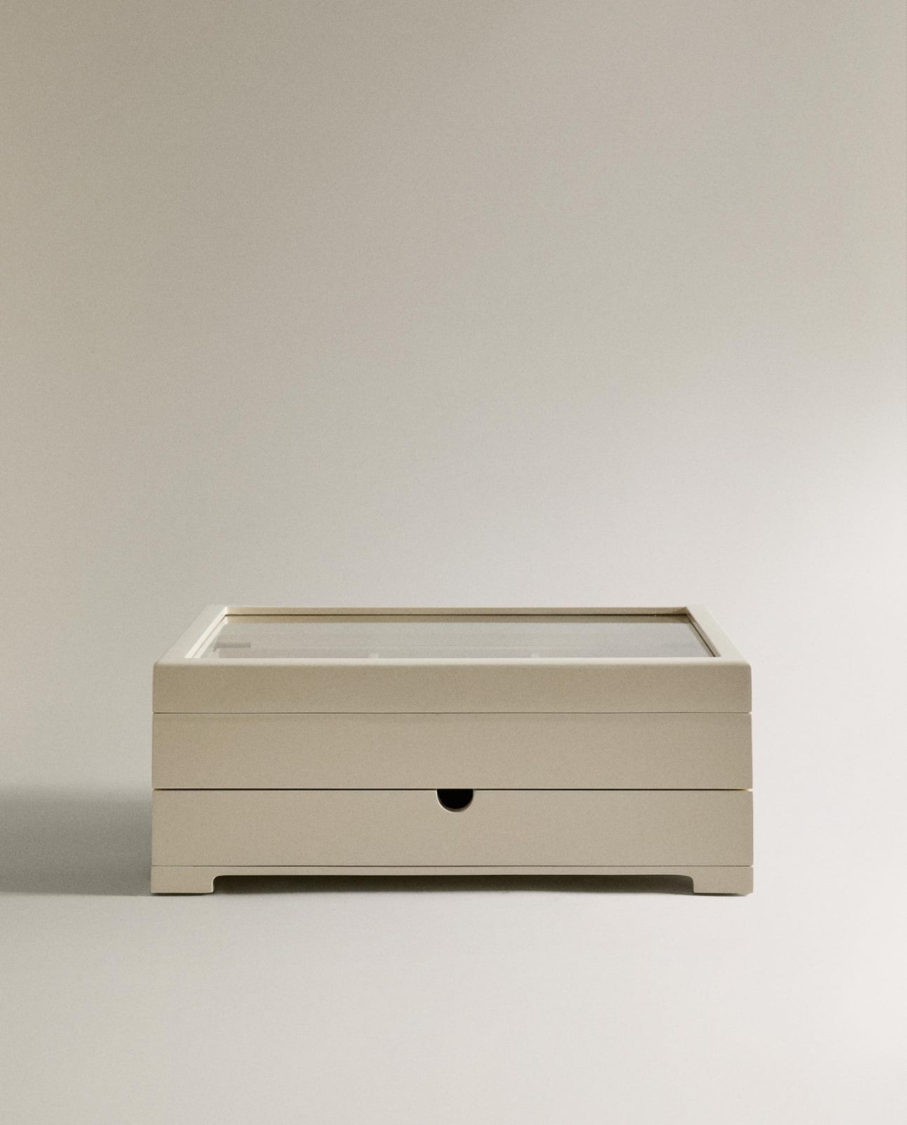 Шкатулка ZARA HOME Лакированная шкатулка для украшений с большой крышкой и ящиком белый 15 x 36 x 28 см