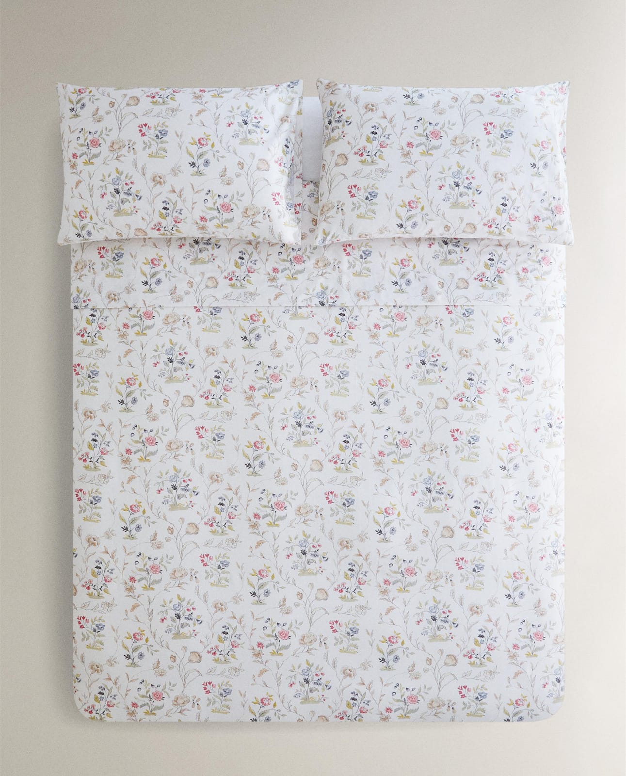 Пододеяльник ZARA HOME САТИНОВАЯ НАВОЛОЧКА НА ОДЕЯЛО В ЦВЕТЫ ZŁAMANA BIEL 200 x 200 cm