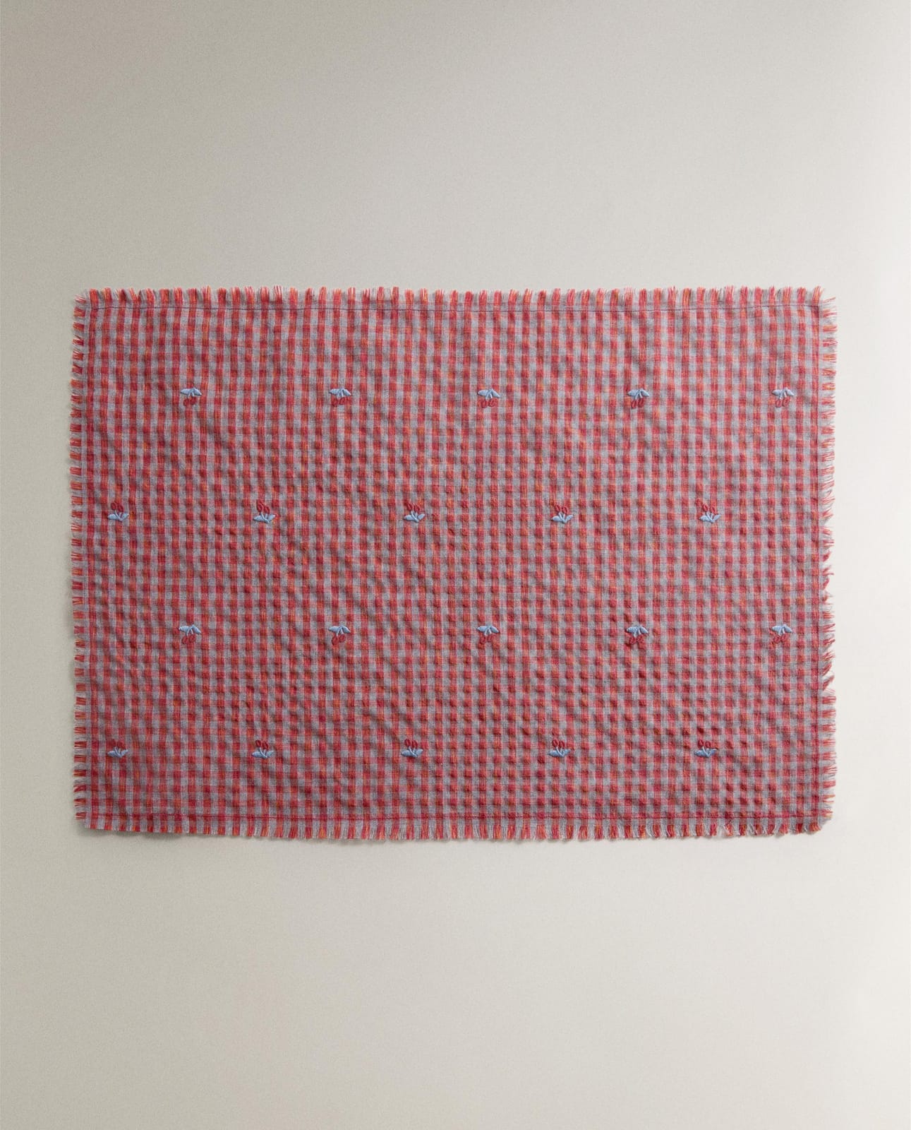 Салфетка сервировочная ZARA HOME подкладка под тарелку с вишней красный 35 x 50 cm