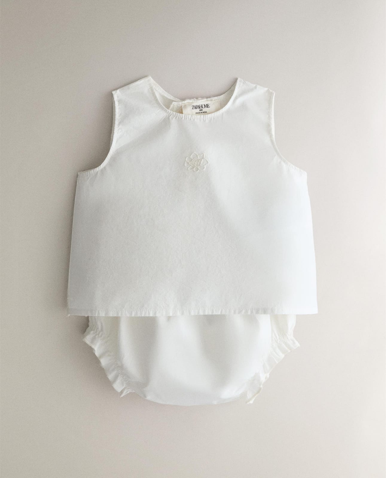 Нательное белье для малышей ZARA HOME ВЫШИТЫЙ КОМПЛЕКТ ДЛЯ МЛАДЕНЦЕВ ЛОМАНЫЙ БЕЛЫЙ 0-1 месяц(ев)