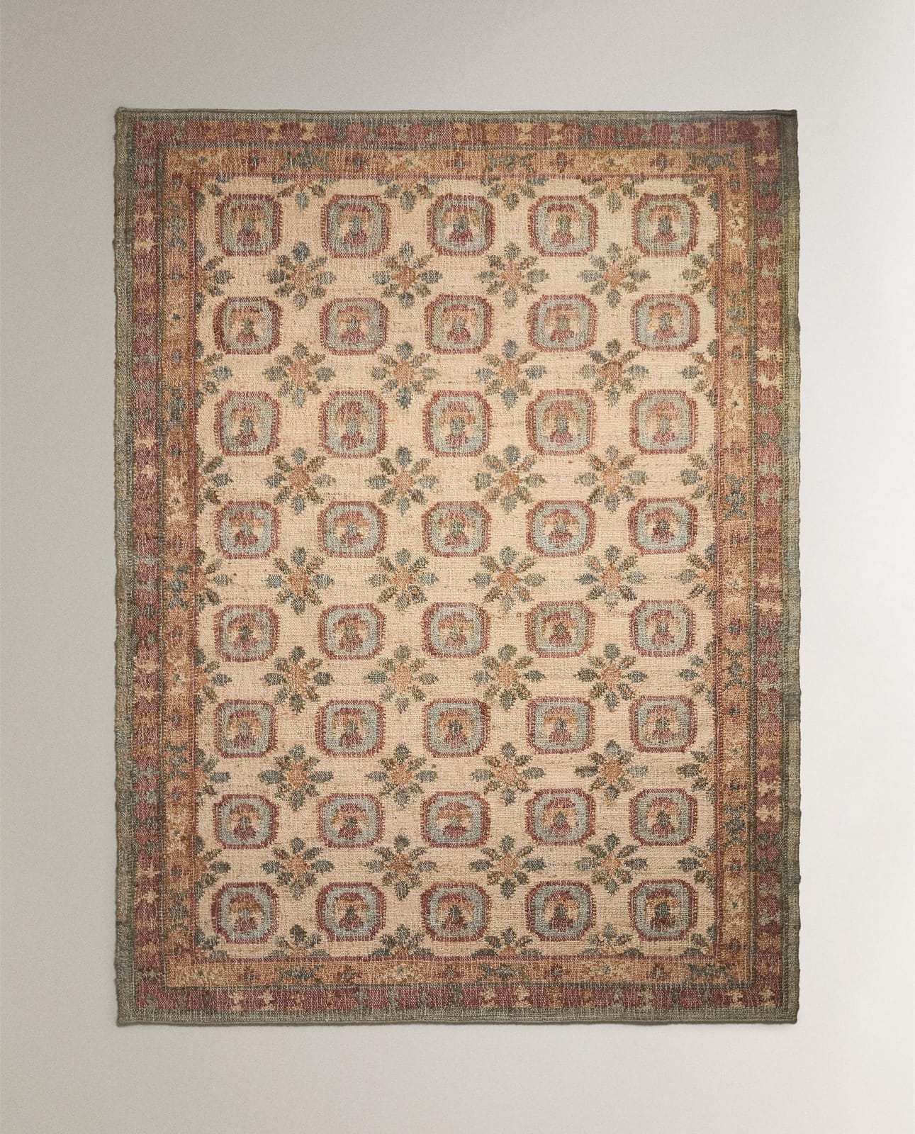 Ковер ZARA HOME из джута в стиле винтаж розовый 200 x 300 cm