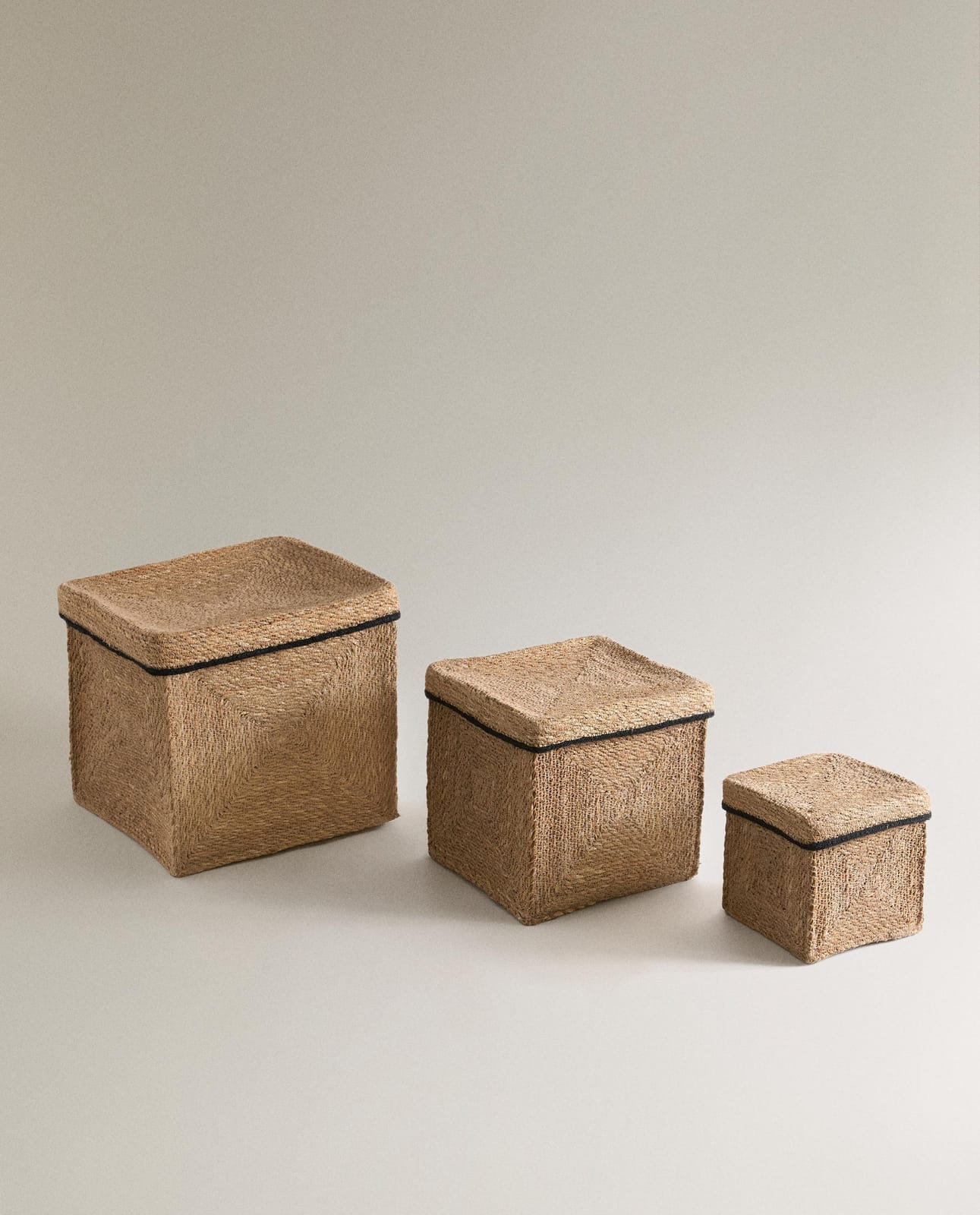 Корзина для хранения ZARA HOME квадратная корзинка JASNOBEŻOWY 33 x 33 x 33 cm
