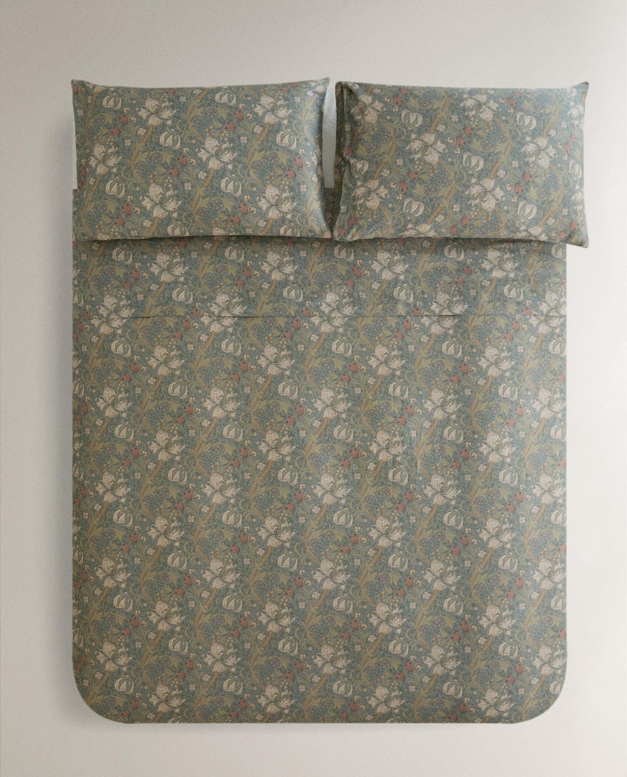 Пододеяльник ZARA HOME хлопковый сатин Morris & Co. ZIELONY 260 x 240 cm