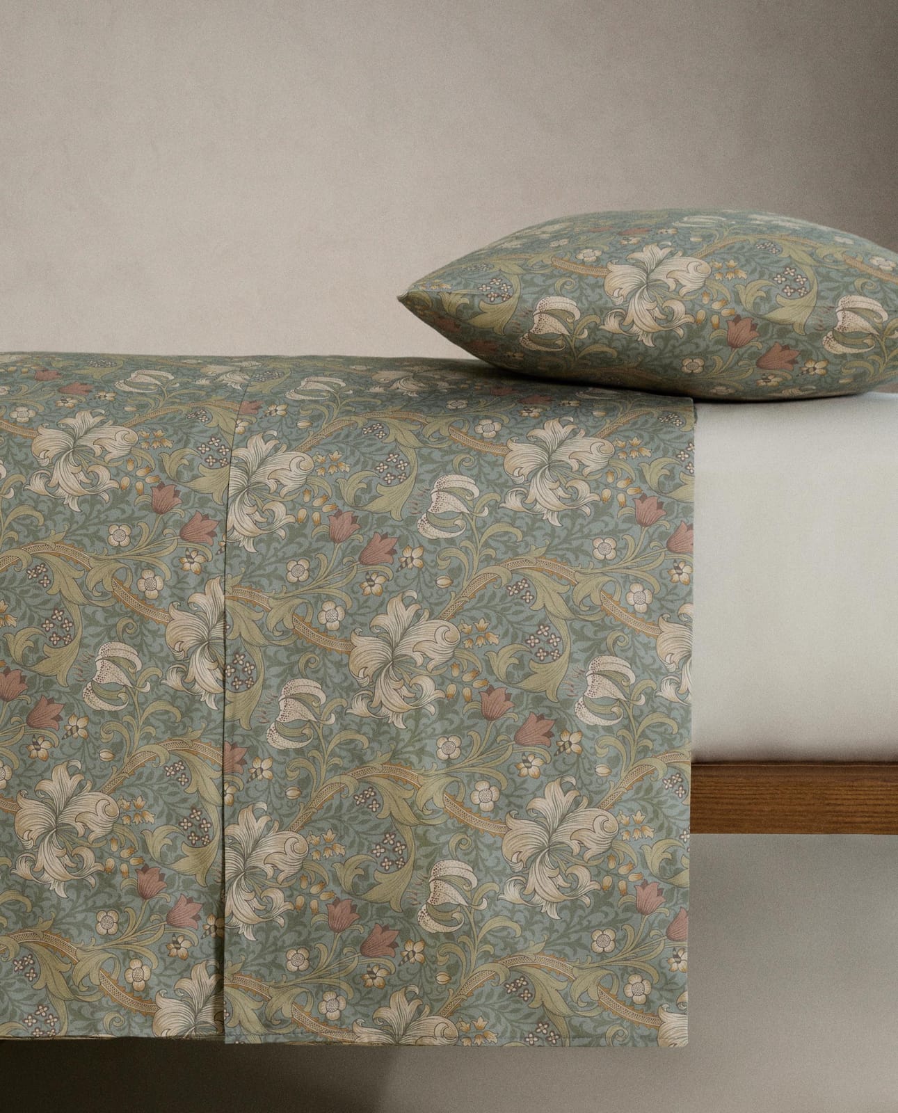 ZARA HOME ПОДОДЕЯЛЬНИК САТИН ИЗ ХЛОПКА MORRIS & CO. ракурс 2