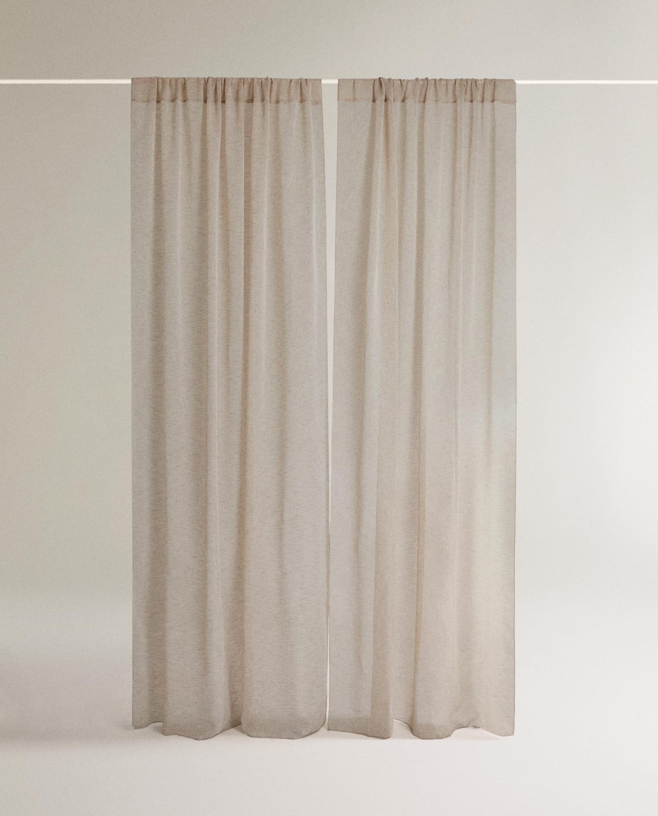Штора ZARA HOME Штора малой прозрачности (комплект 2 шт.) СВЕТЛО-БЕЖЕВЫЙ 140 x 270 cm