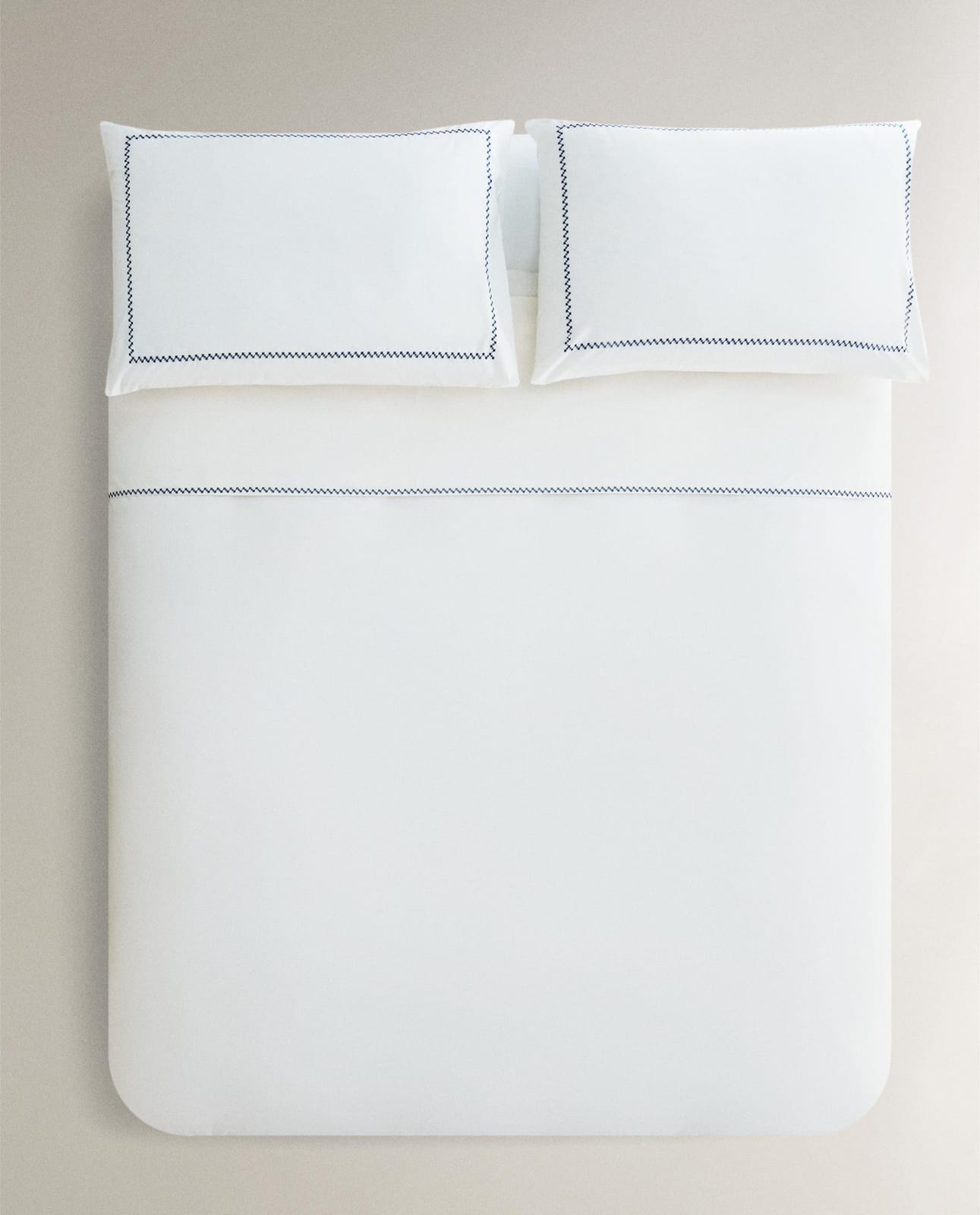 Пододеяльник ZARA HOME Чехол для одеяла с вышитой бордюрой ZŁAMANA BIEL 200 x 220 cm