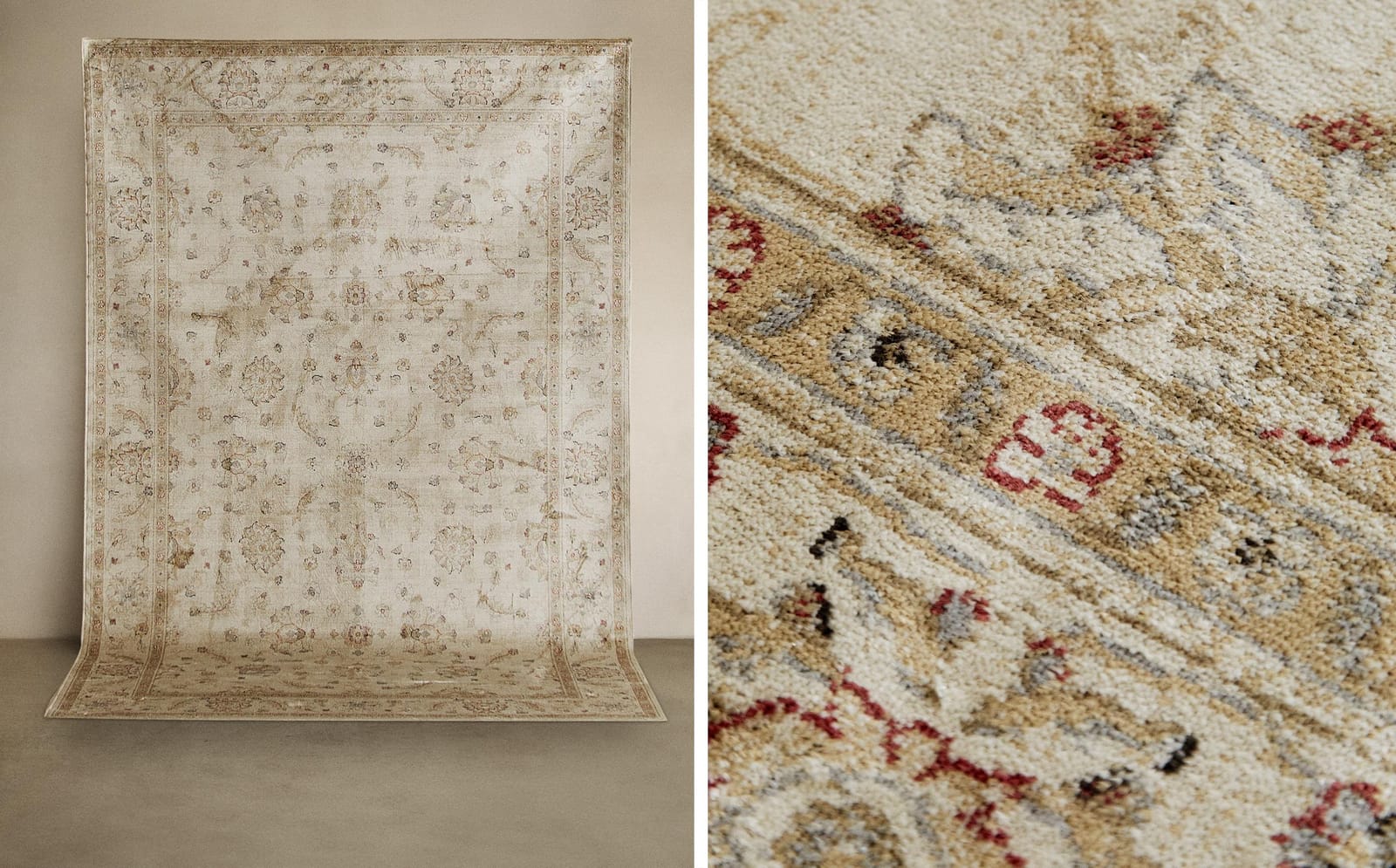 ZARA HOME ВИНТАЖНЫЙ КОВЕР С ЦВЕТАМИ ракурс 9
