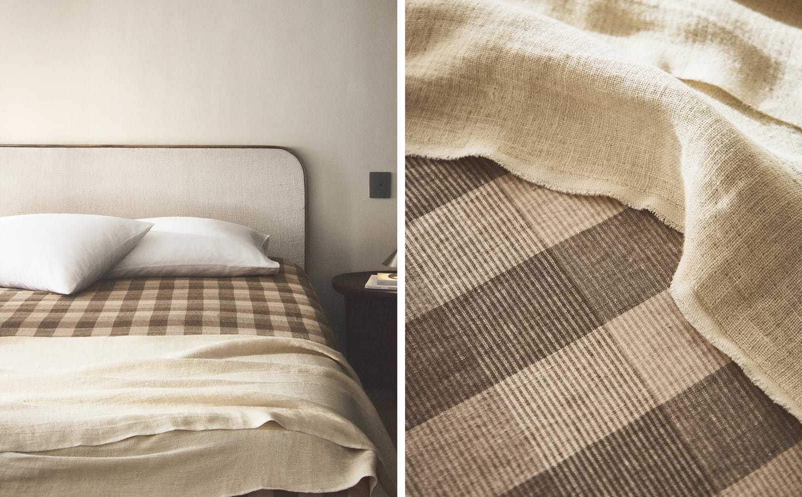 ZARA HOME ЛЬНЯНОЙ ПОДОДЕЯЛЬНИК В КЛЕТКУ ракурс 7