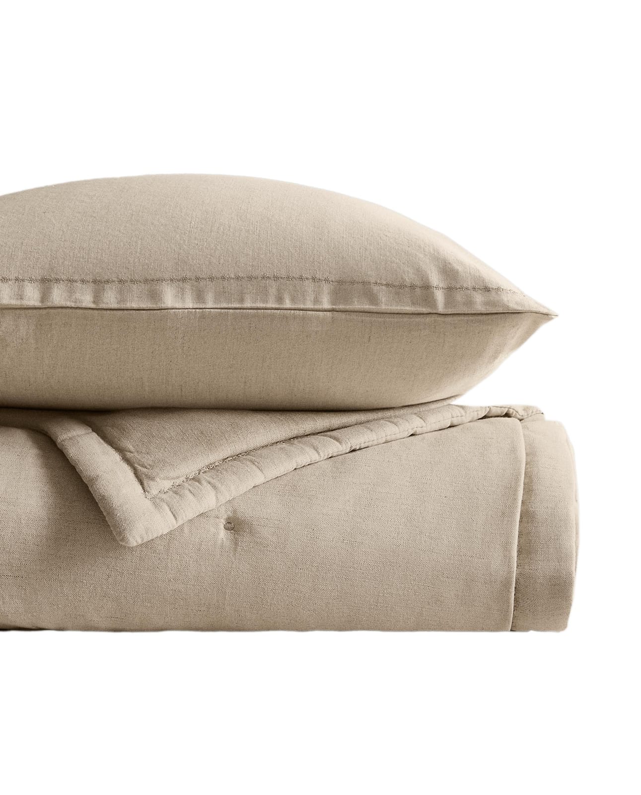 ZARA HOME НАКРЫВКА ИЗ ЛЬНА СТЕГАНАЯ В ТОЧКУ ракурс 2