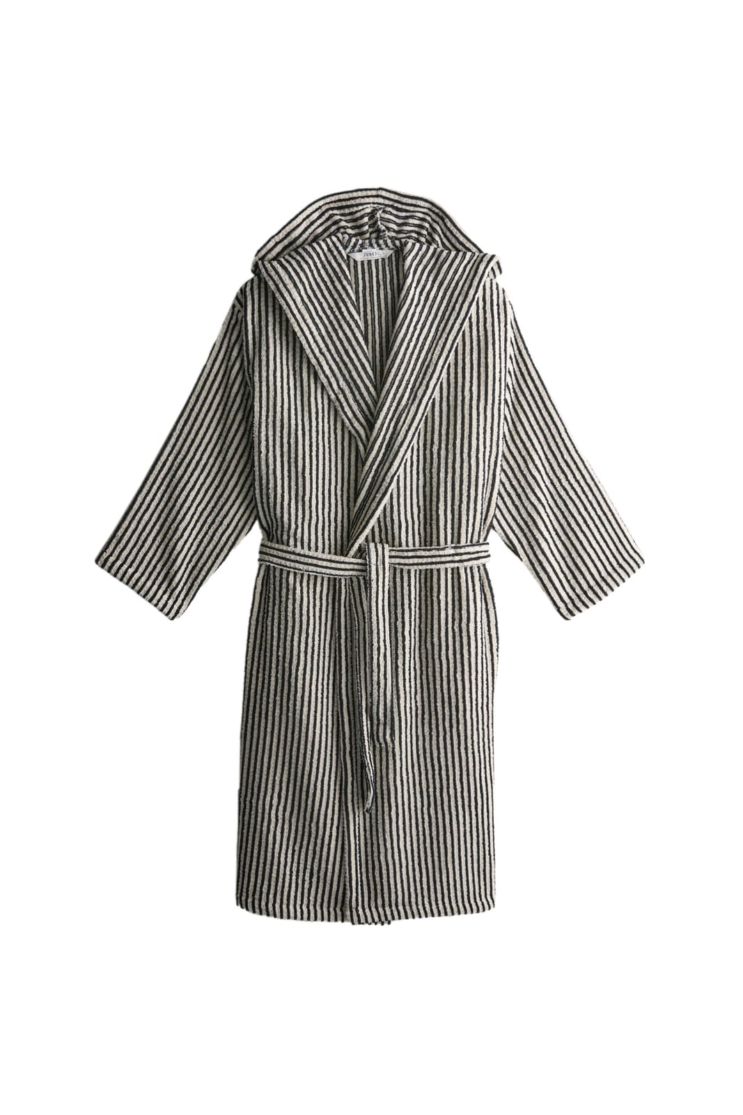 ZARA HOME ХАЛАТ С КАПЮШОНОМ В ПОЛОСКУ ракурс 2