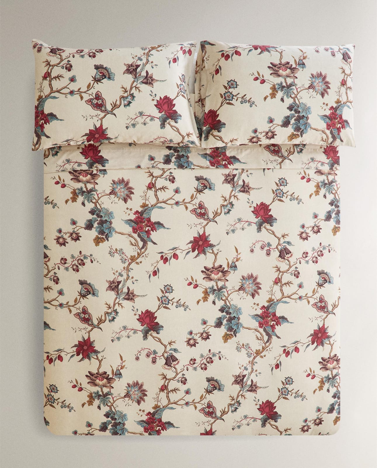 Пододеяльник ZARA HOME Сатиновый пододеяльник с цветами | KATHARINE POLE ZŁAMANA BIEL 200 x 200 см